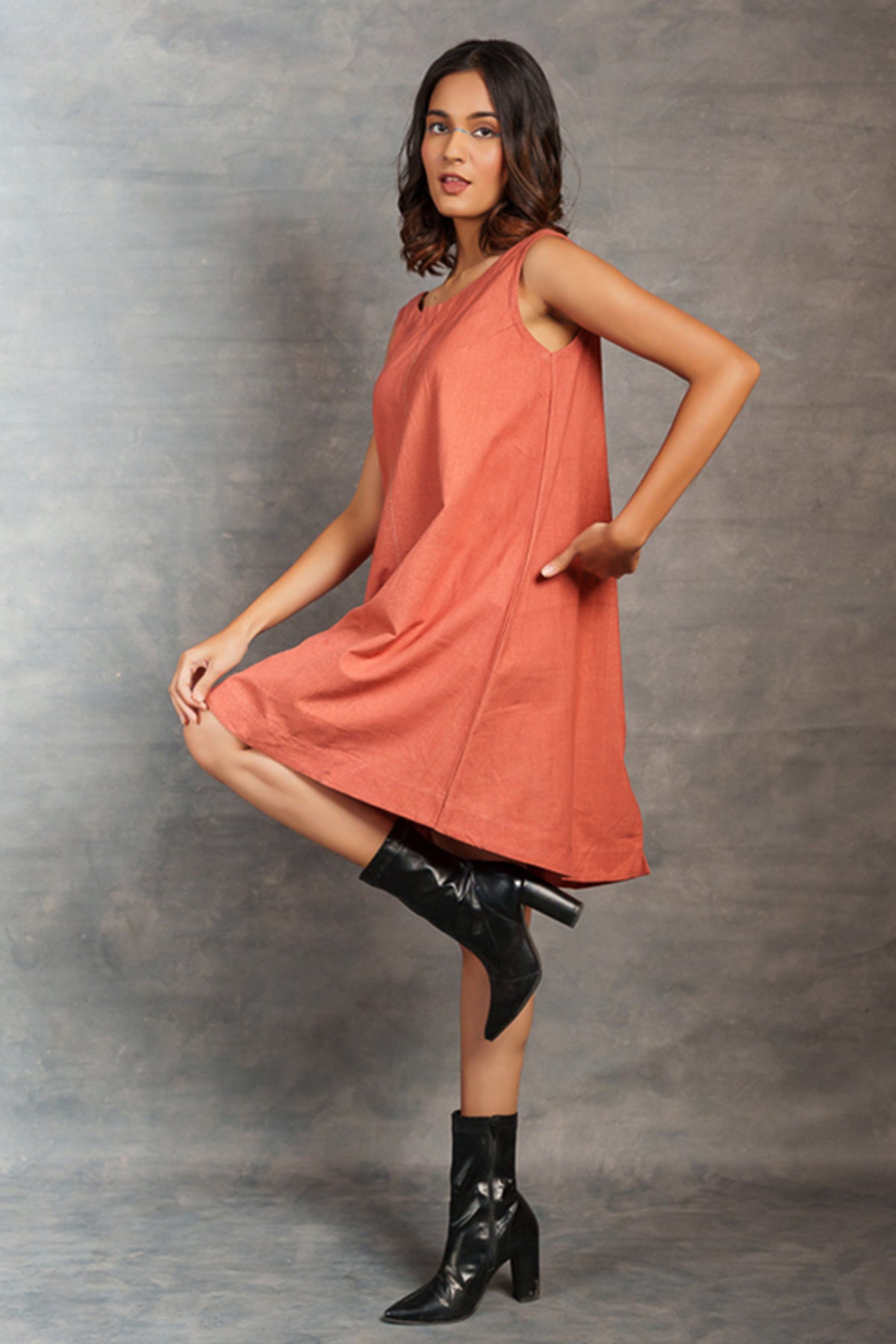 Sleeveless Burnt Orange Dress