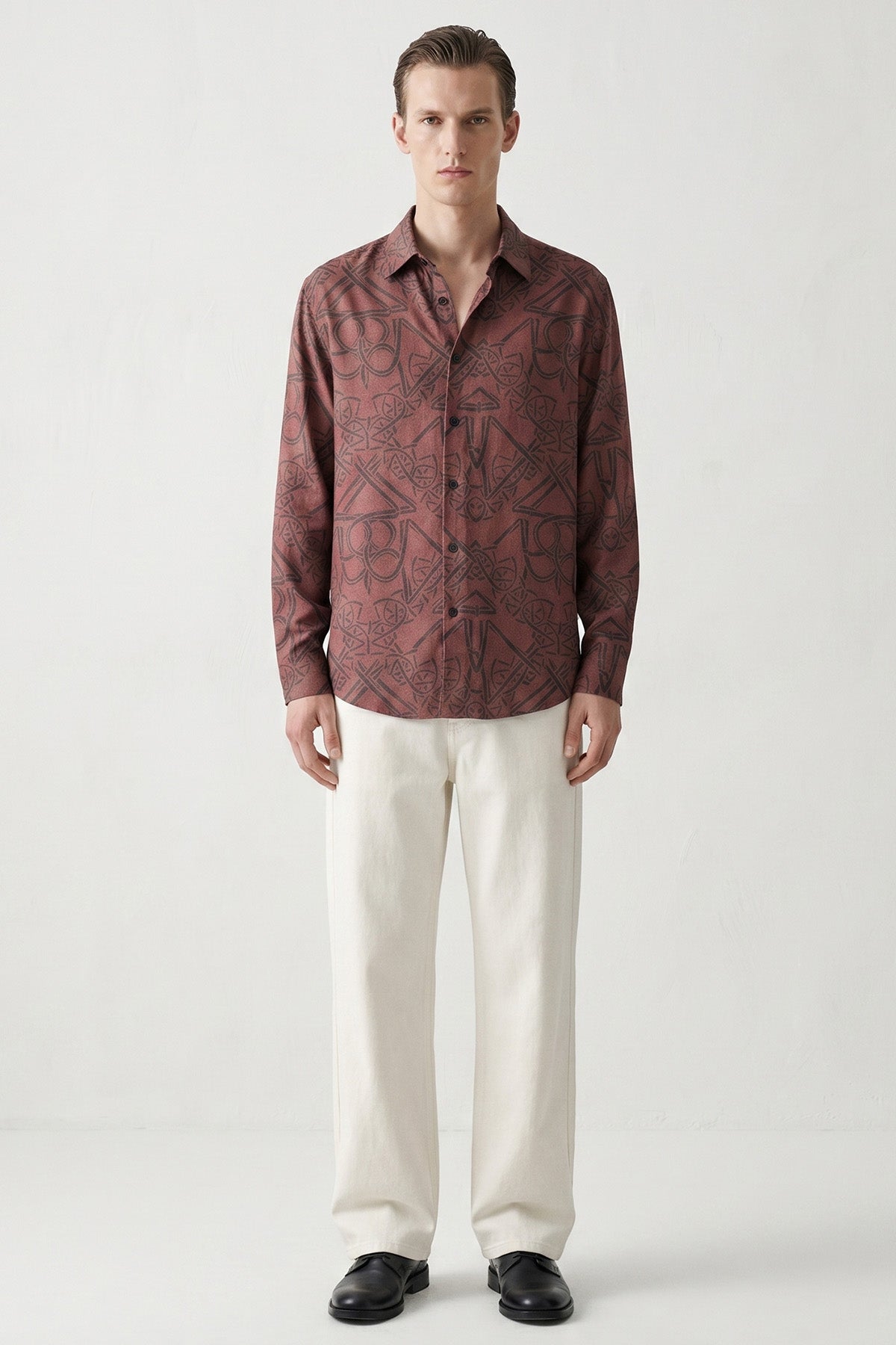 Buy Burgundy Deep Tone Detail Shirt for men by Tezhhomayaa online available at scrollnshops