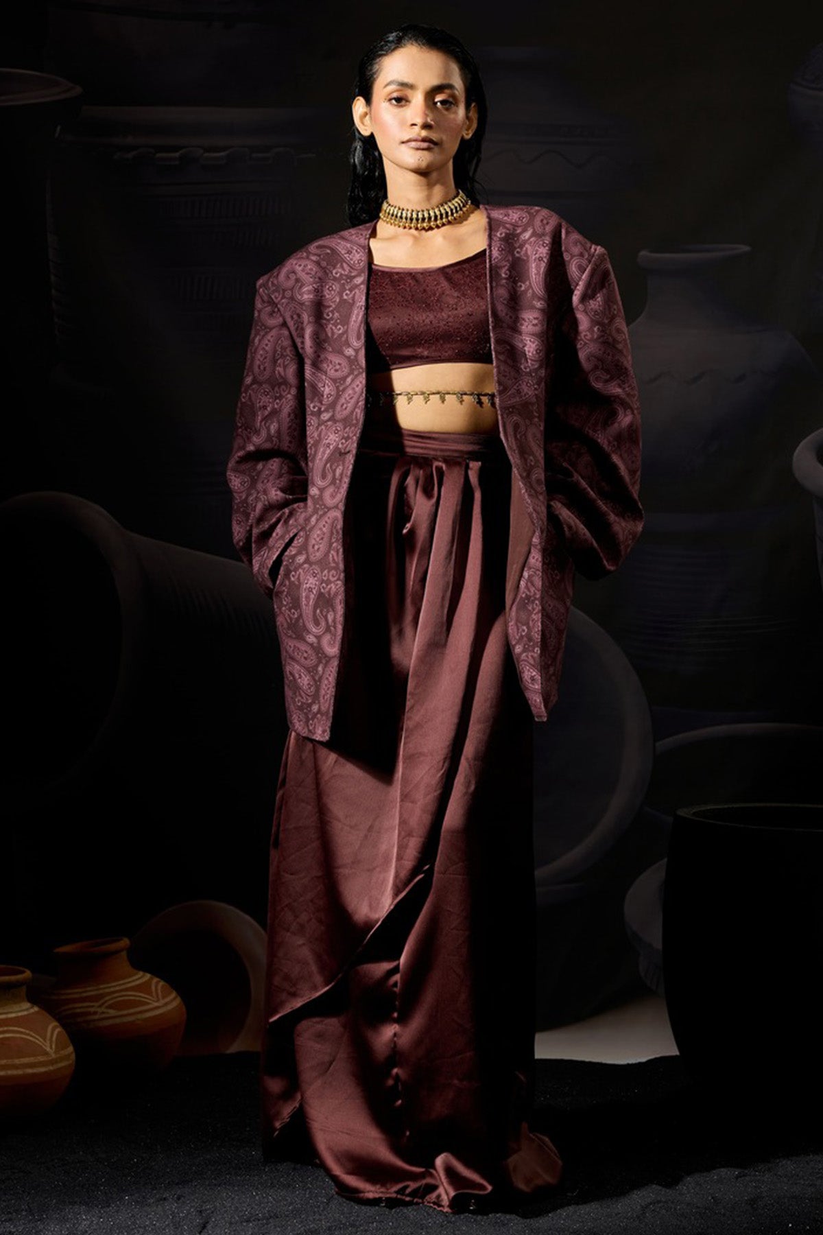 Burgundy Layered Lace Bralette