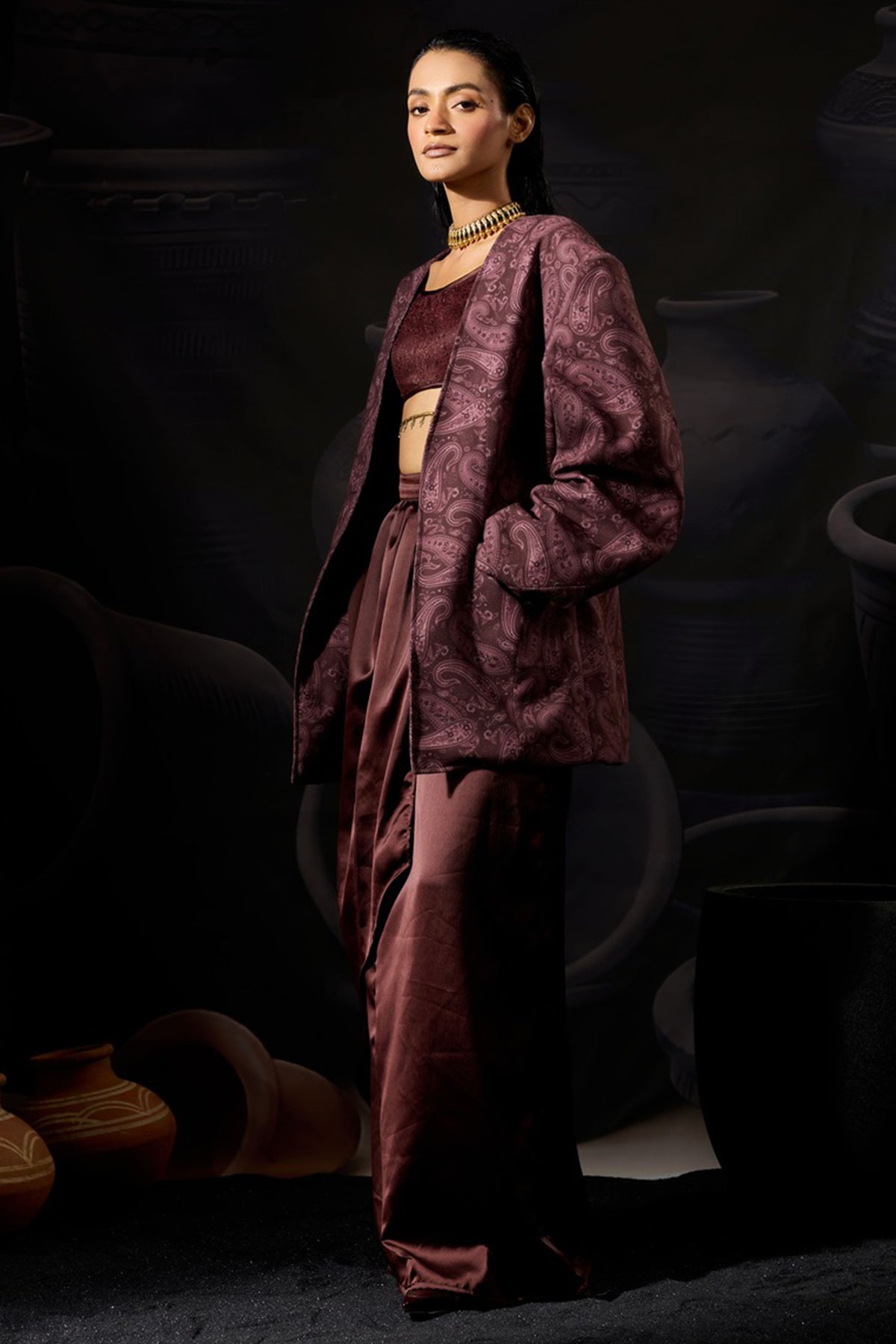 Burgundy Layered Lace Bralette