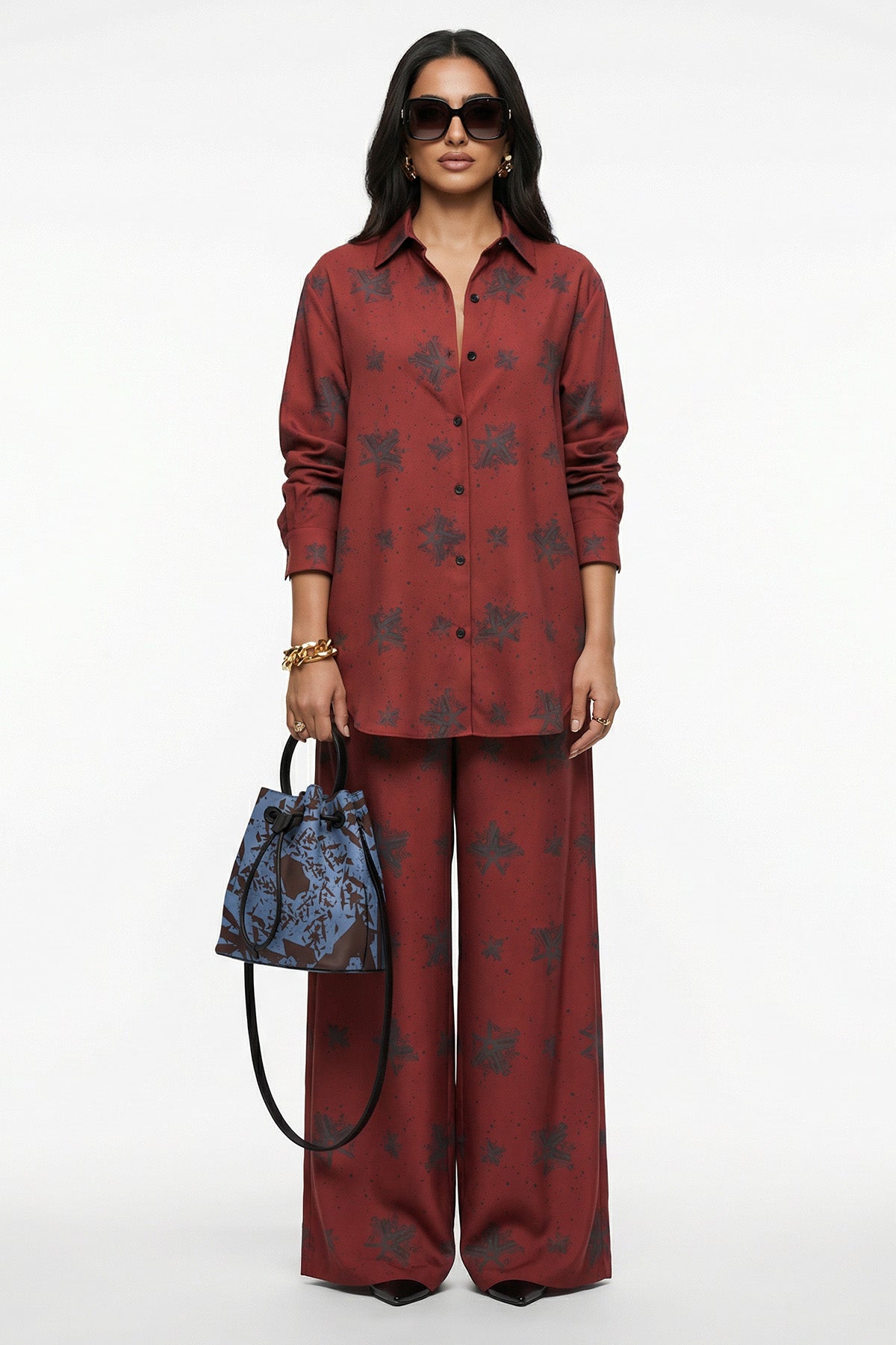 Buy Burgundy Polish Tailored Shirt for women by Tezhhomayaa online available at scrollnshops