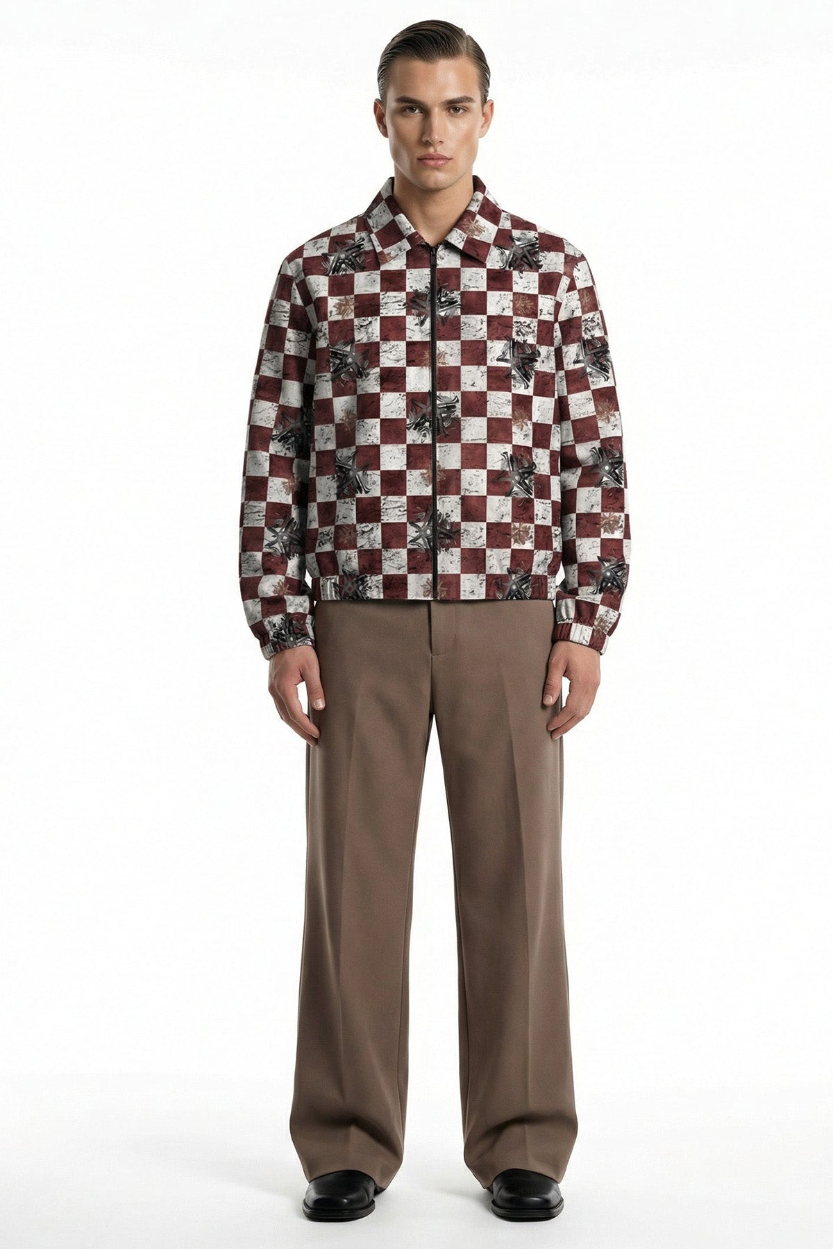 Buy Burgundy Satin Detailed Jacket for men by Tezhhomayaa online available at scrollnshops