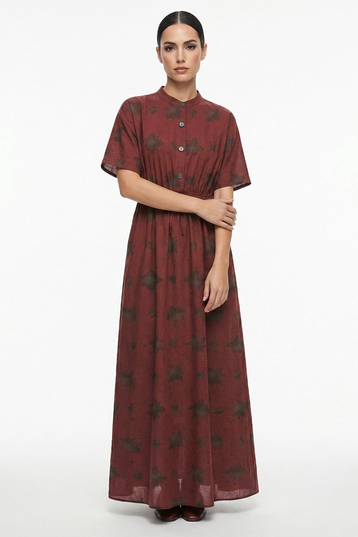 Buy Burgundy Viscose Fluid Dress for women by Tezhhomayaa online available at scrollnshops