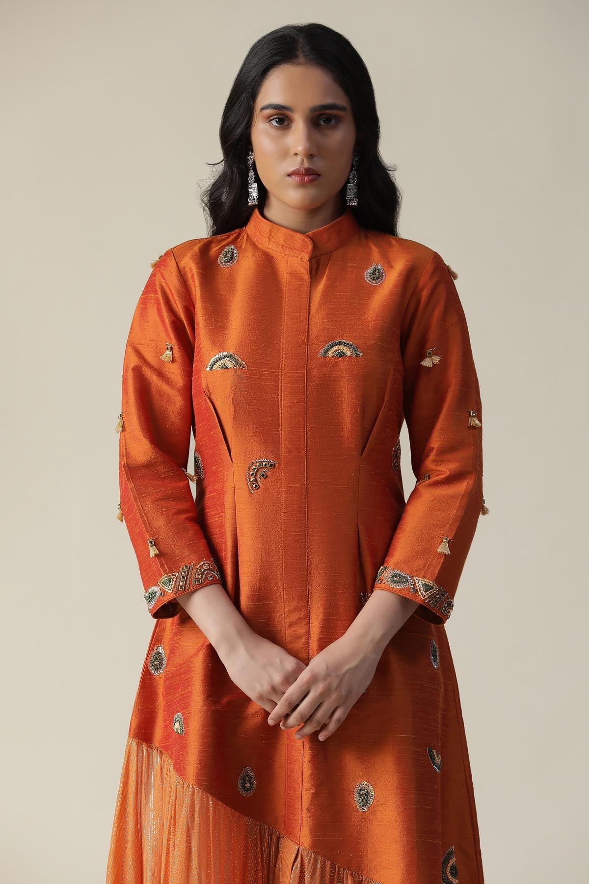 Burnt Orange Embroidered Tunic