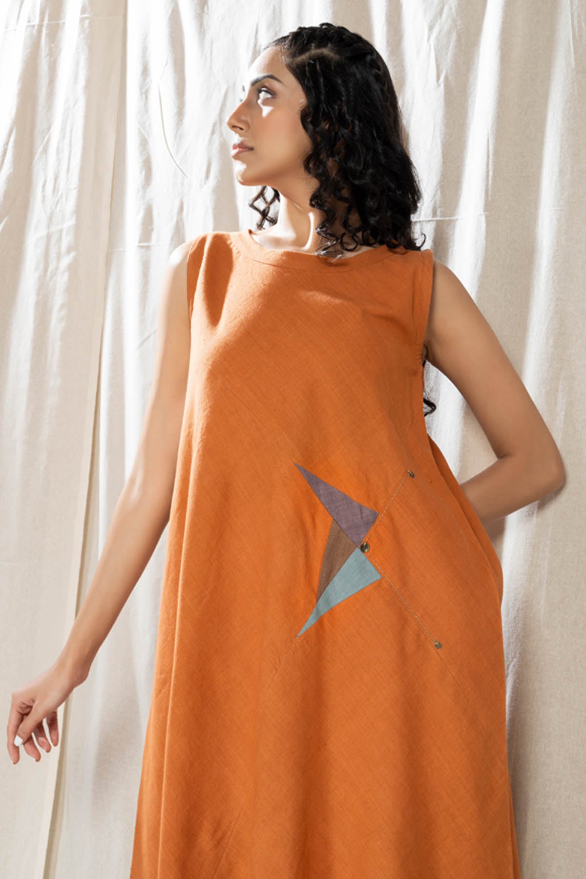 Burnt Orange Sleeveless Dress