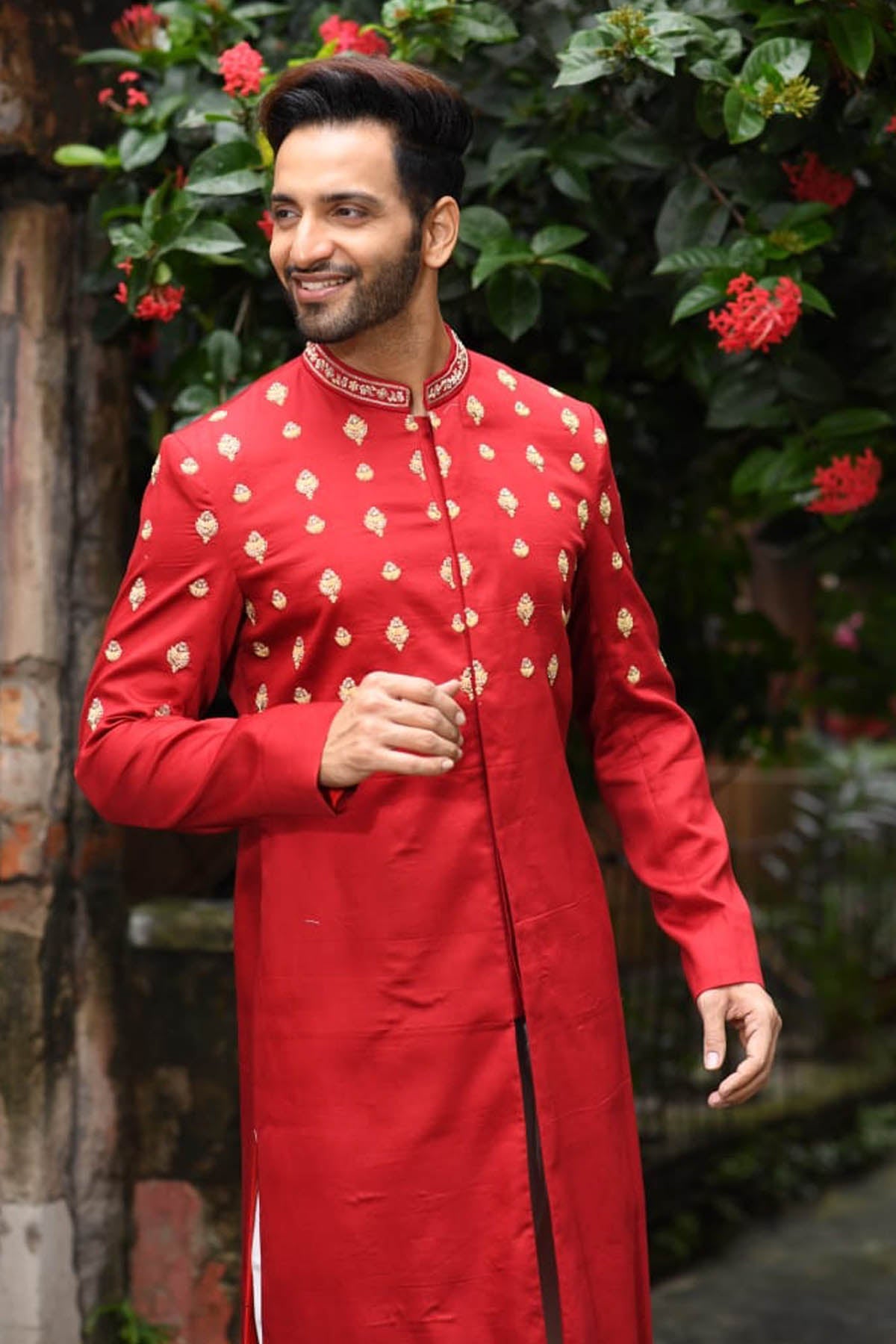 Buti Embroidered Sherwani Set