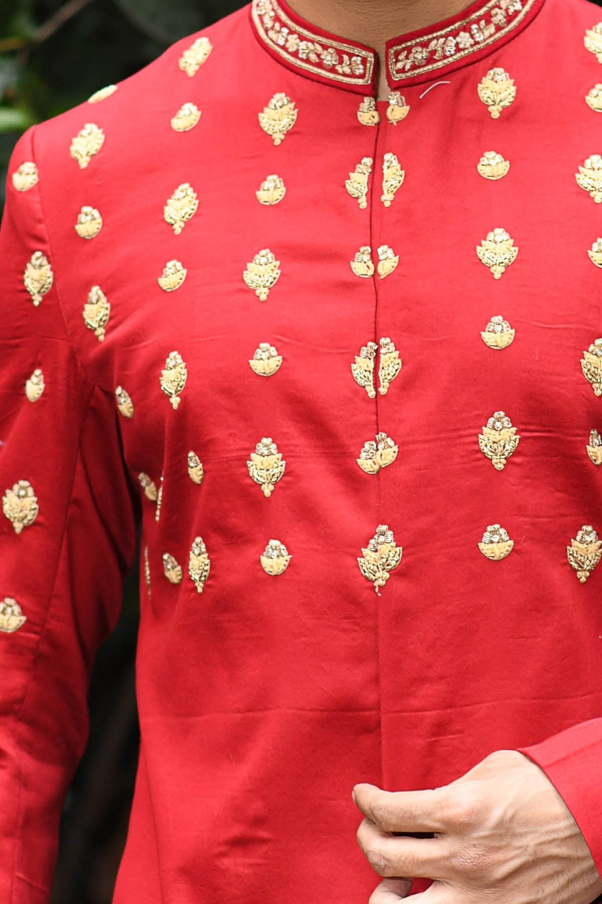 Buti Embroidered Sherwani Set