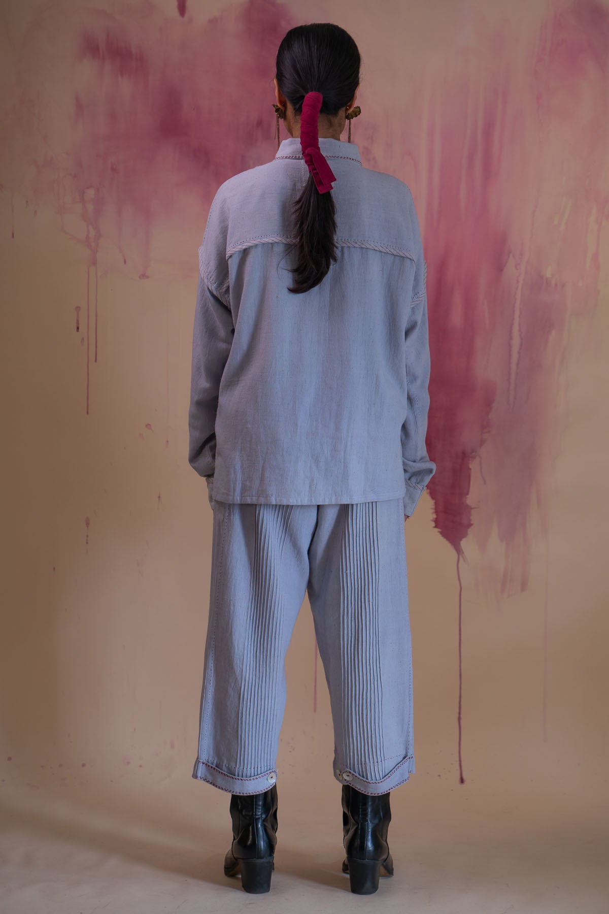 Buttoned Grey Cotton Jacket