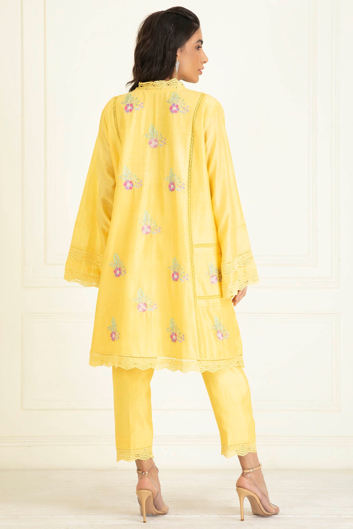 Canary Yellow Chanderi Kurta Set