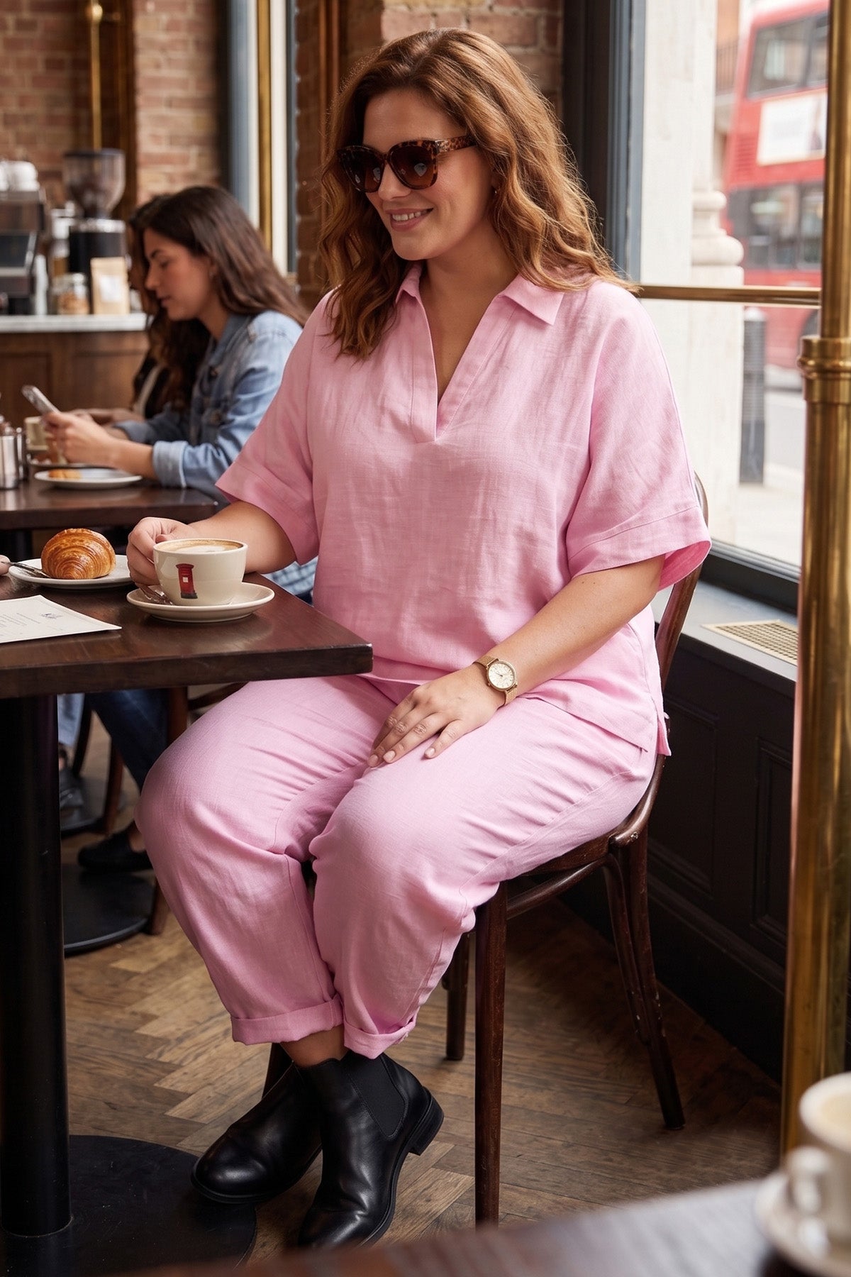 Carnation Pink Half Sleeve Top
