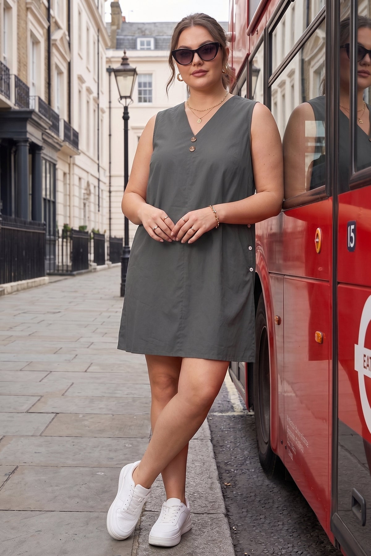 Buy Cement Cotton Sleeveless Dress for women by Sneha B online available at scrollnshops
