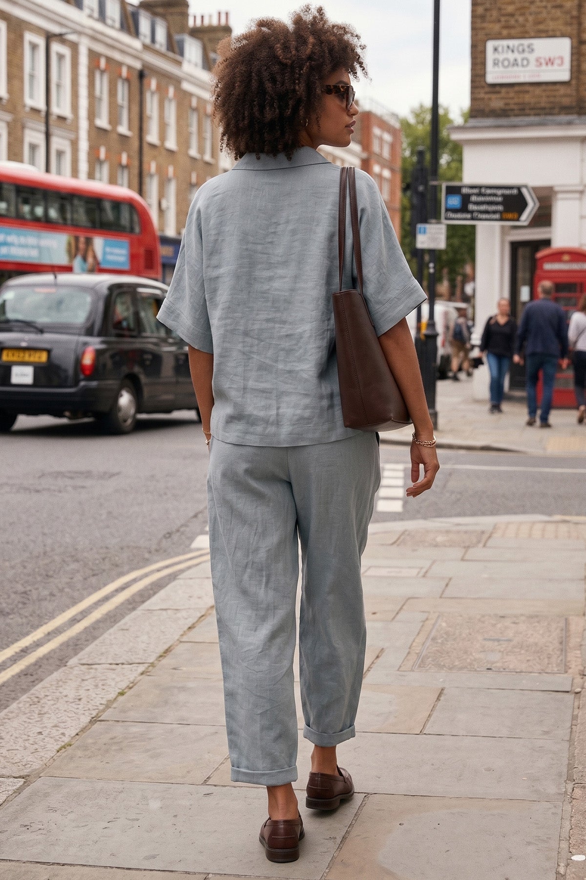 Cement Grey Half Sleeves Top
