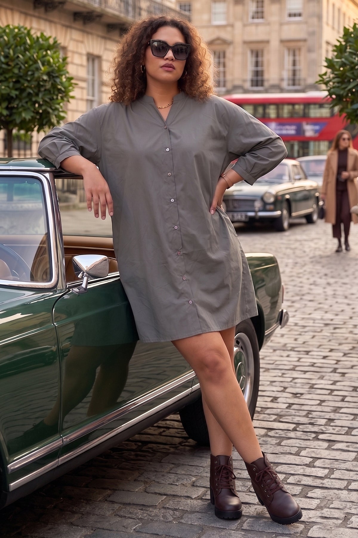 Buy Cement Relax Shirt Style Dress for women by Sneha B online available at scrollnshops