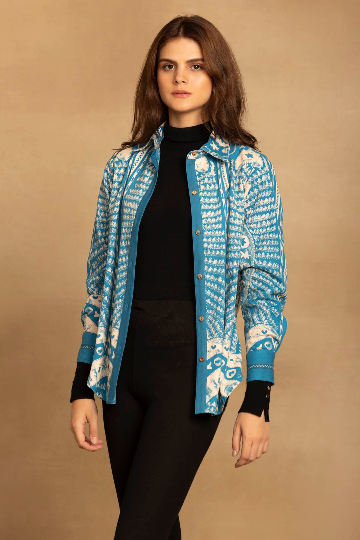 Cerulean Blue Ethnic Shirt