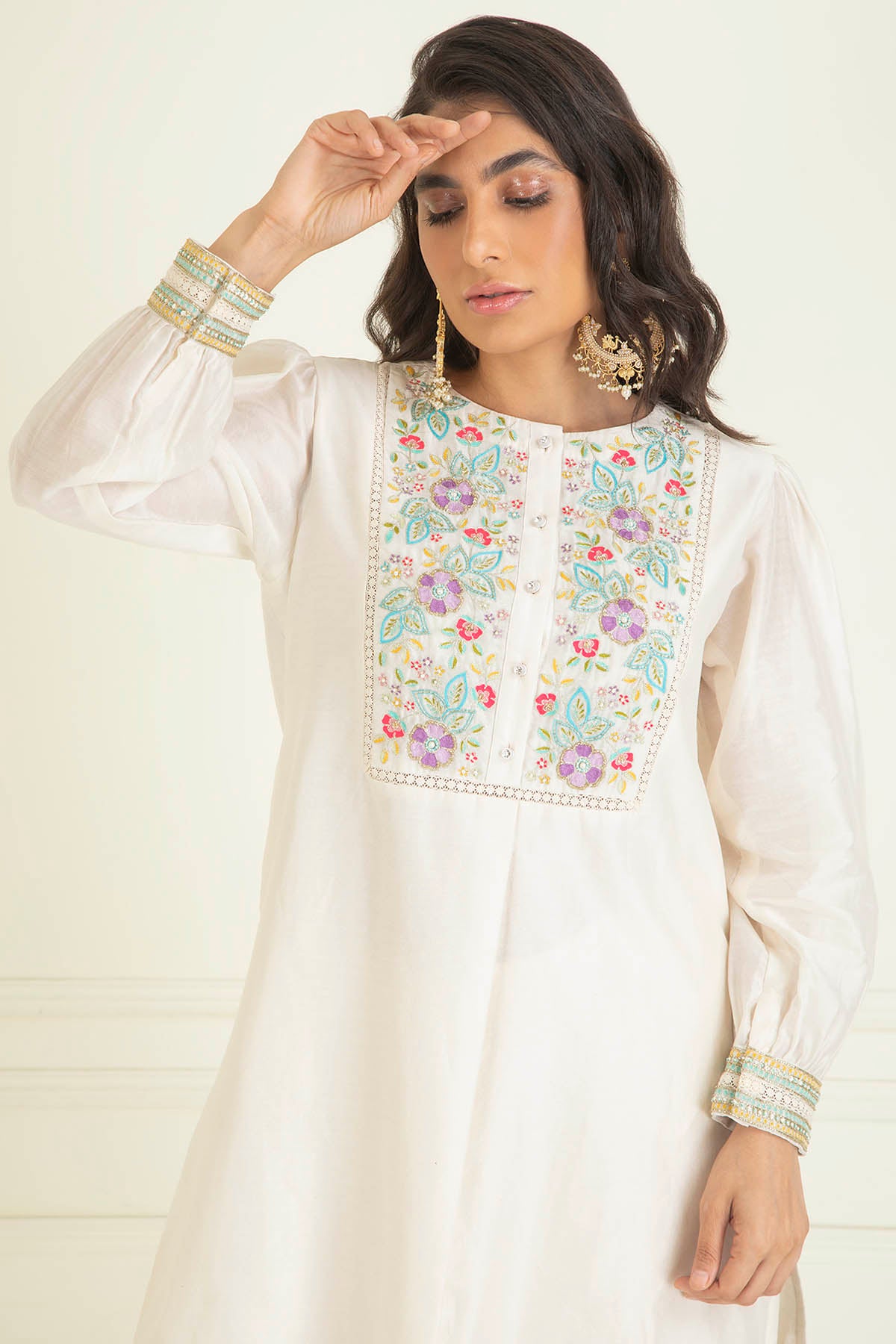 Chanderi Embellished Kurta Set