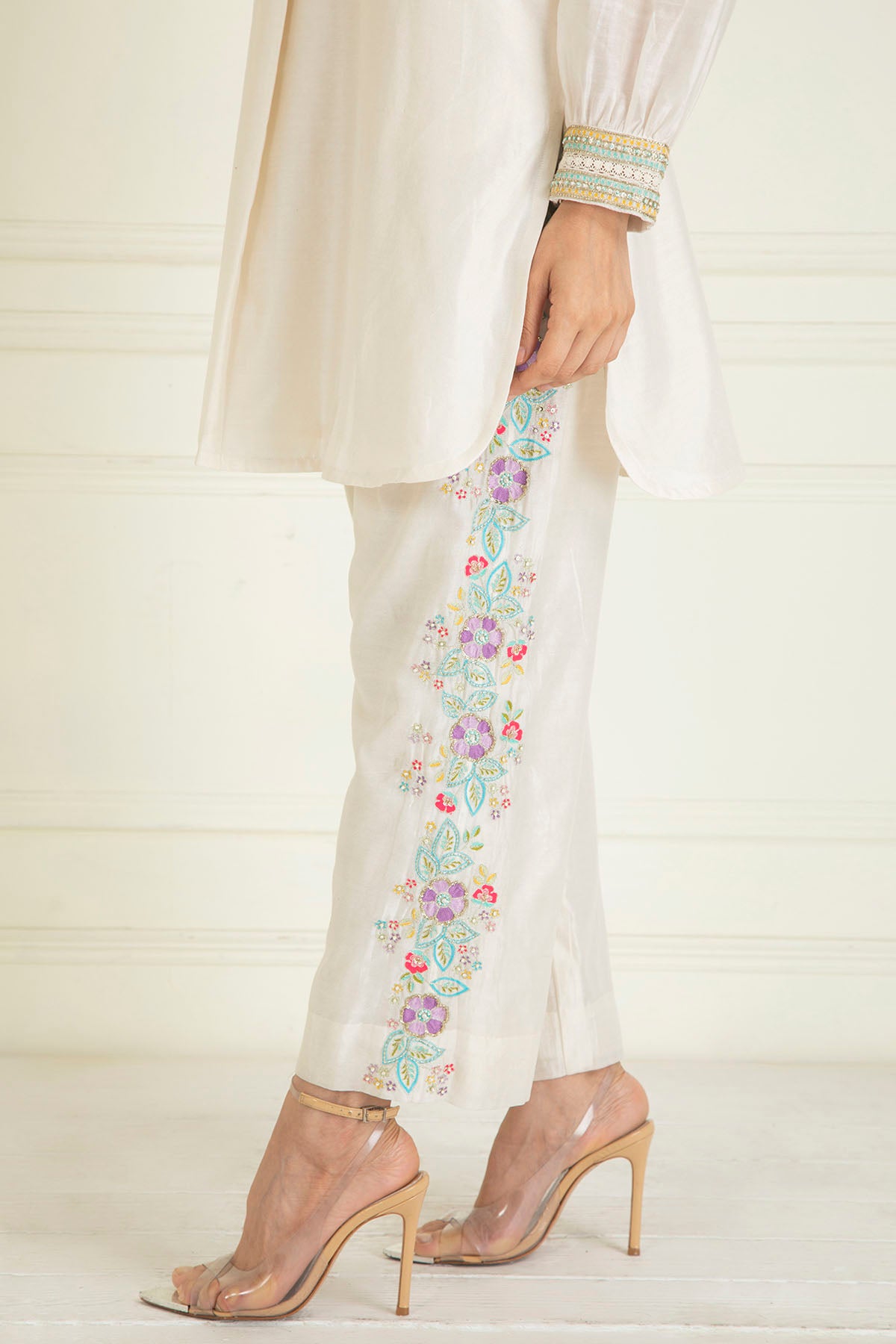 Chanderi Embellished Kurta Set