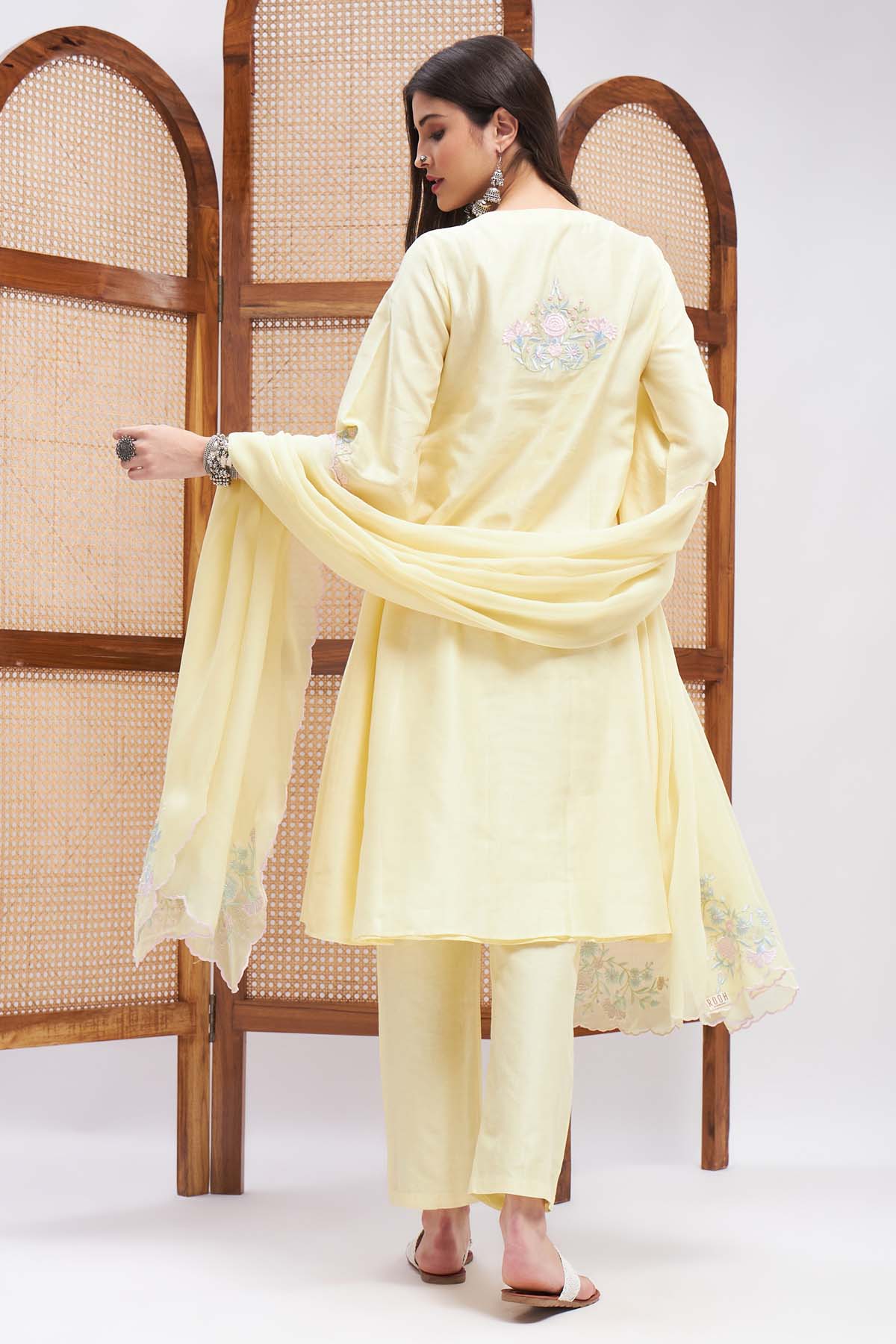 Floral Resham Chanderi Kurta Set
