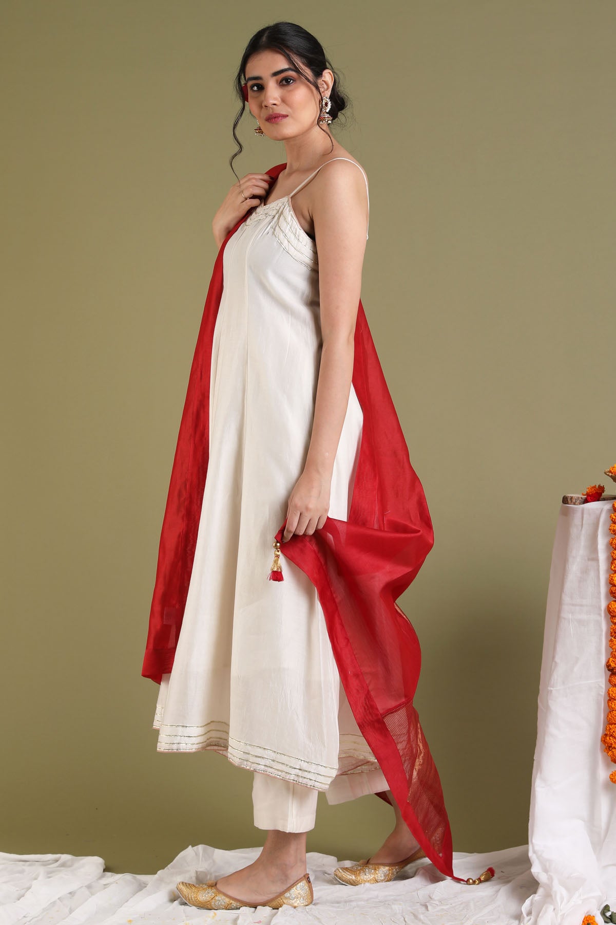 Chanderi Gota Patti Anarkali Set