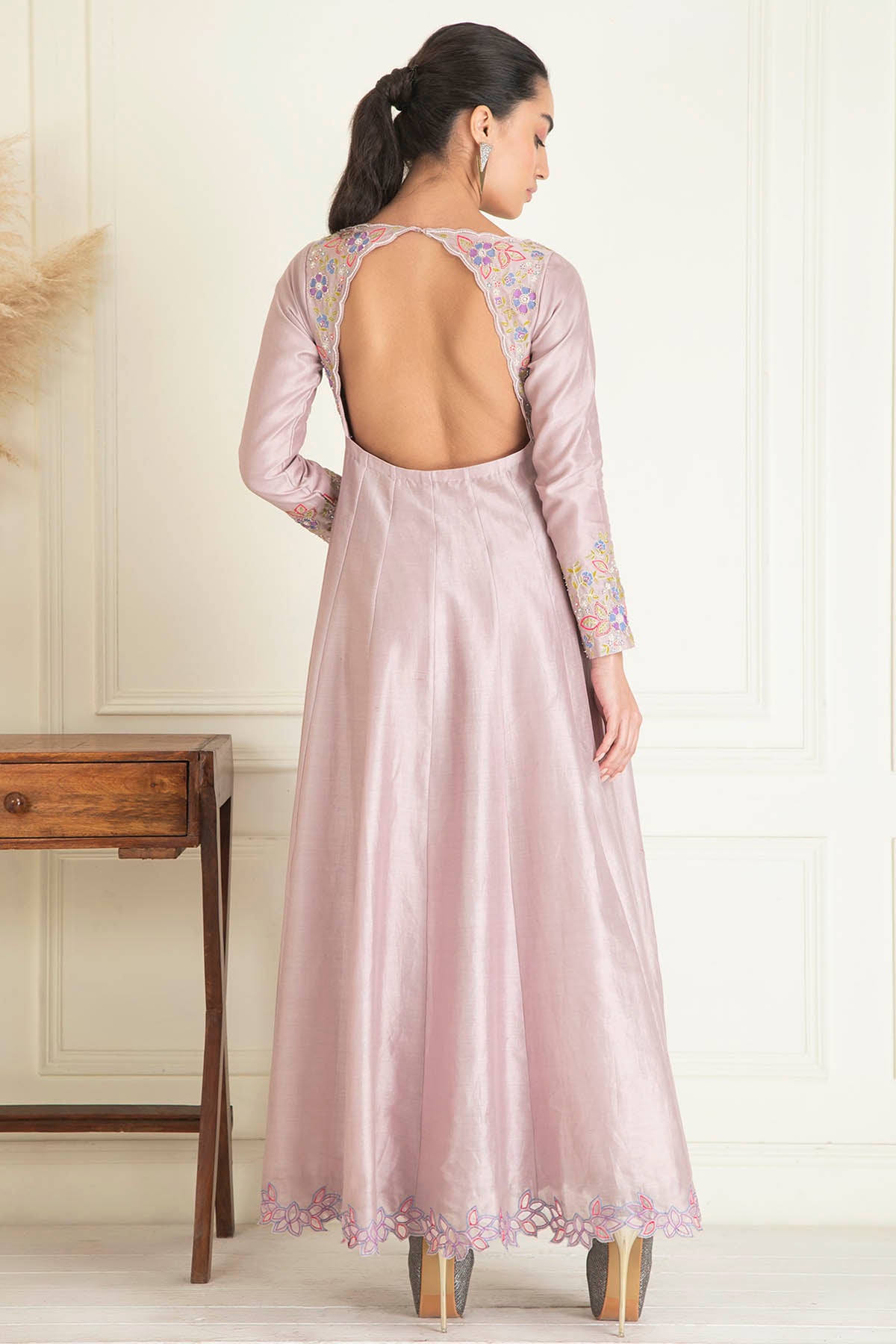 Chanderi Handcrafted Anarkali Set