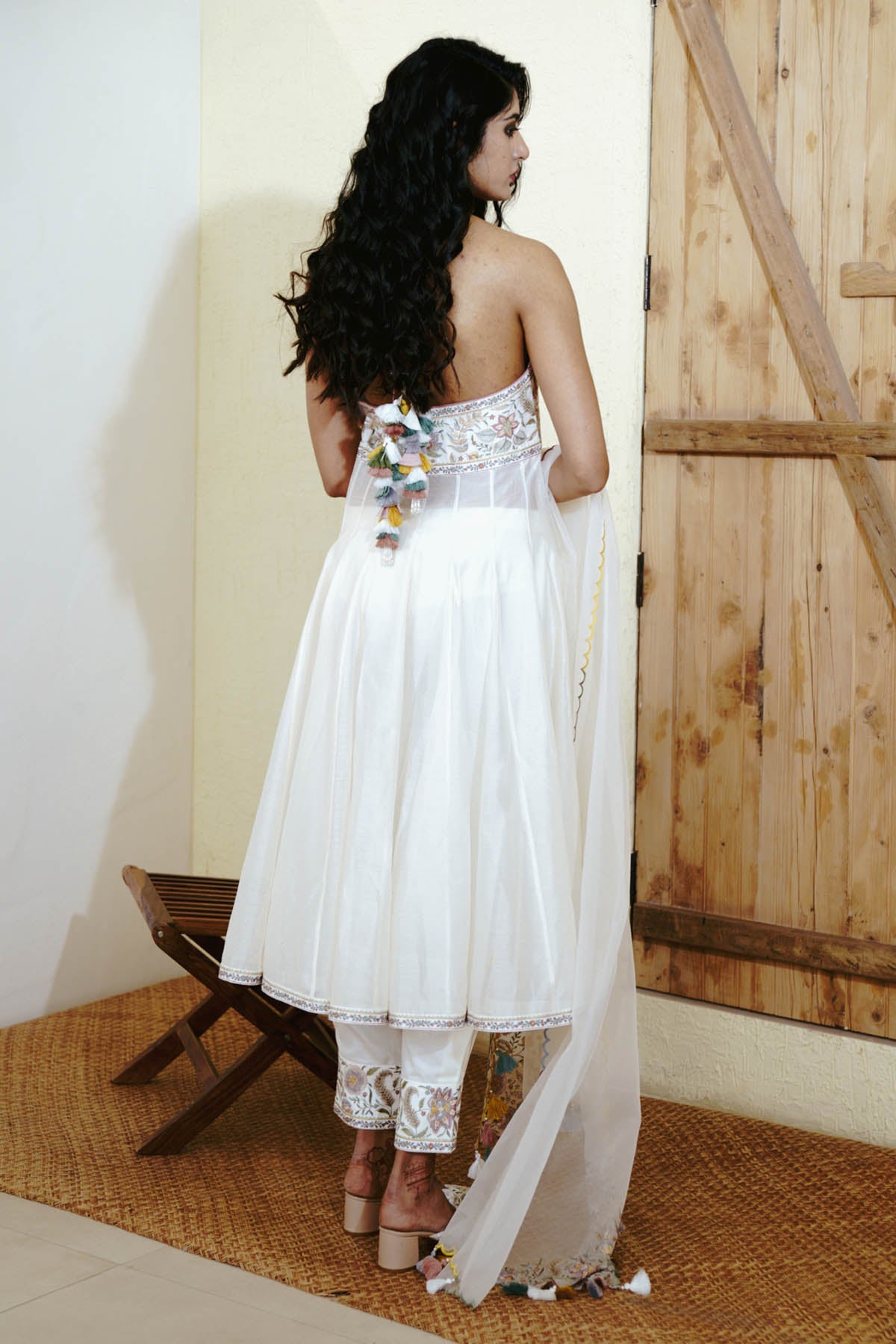 Chanderi Resham Anarkali set