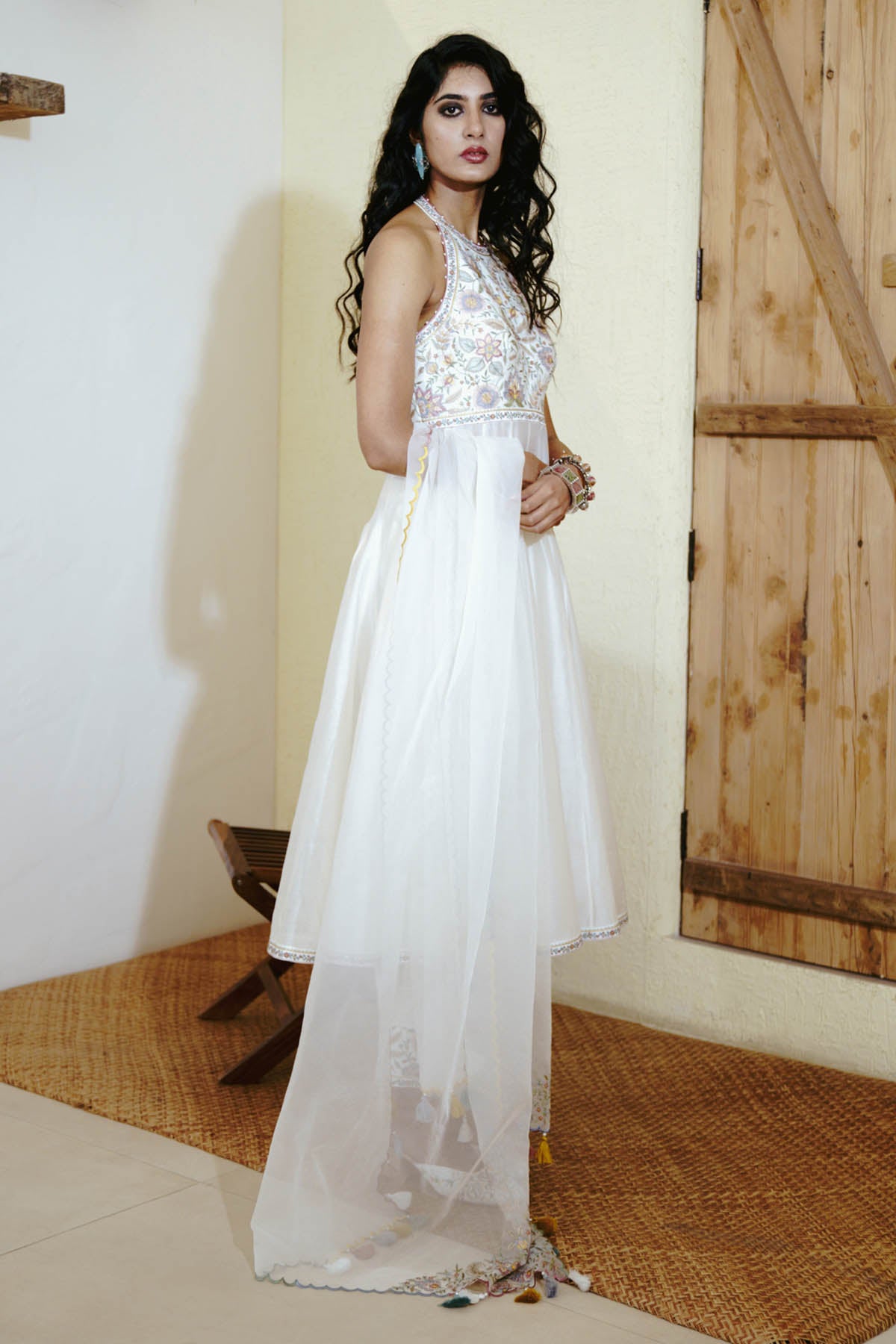 Chanderi Resham Anarkali set