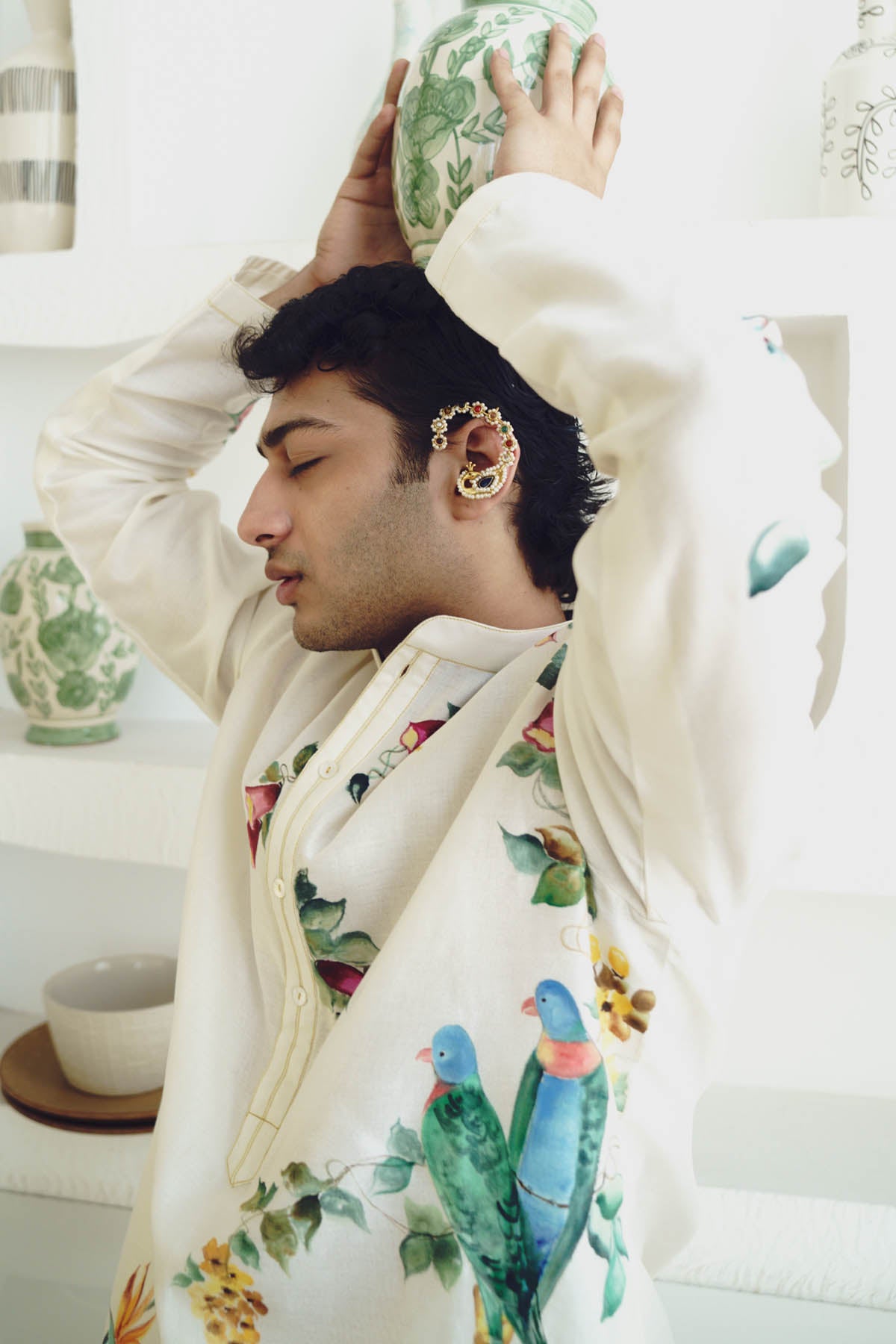 Chanderi Hand Painted Kurta Set