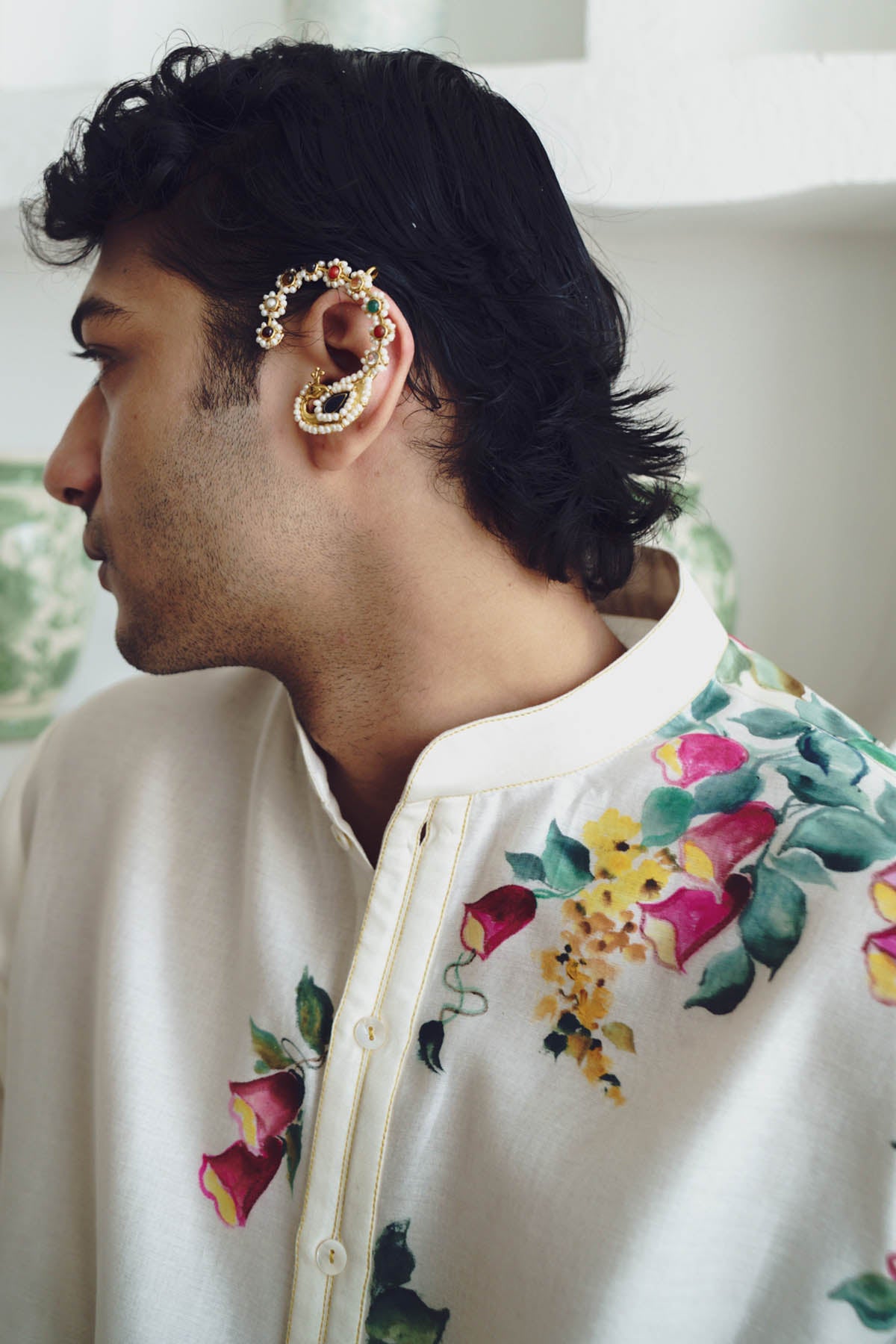 Chanderi Hand Painted Kurta Set