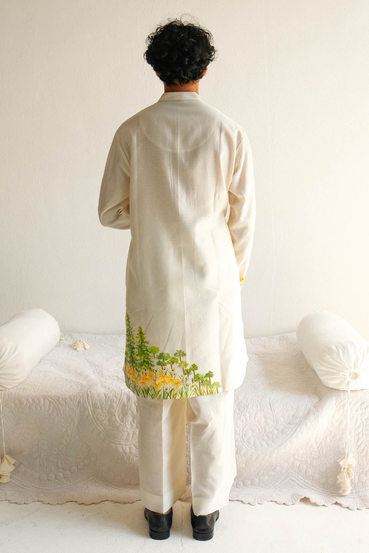 Chanderi Ivory Kurta & Pyjama