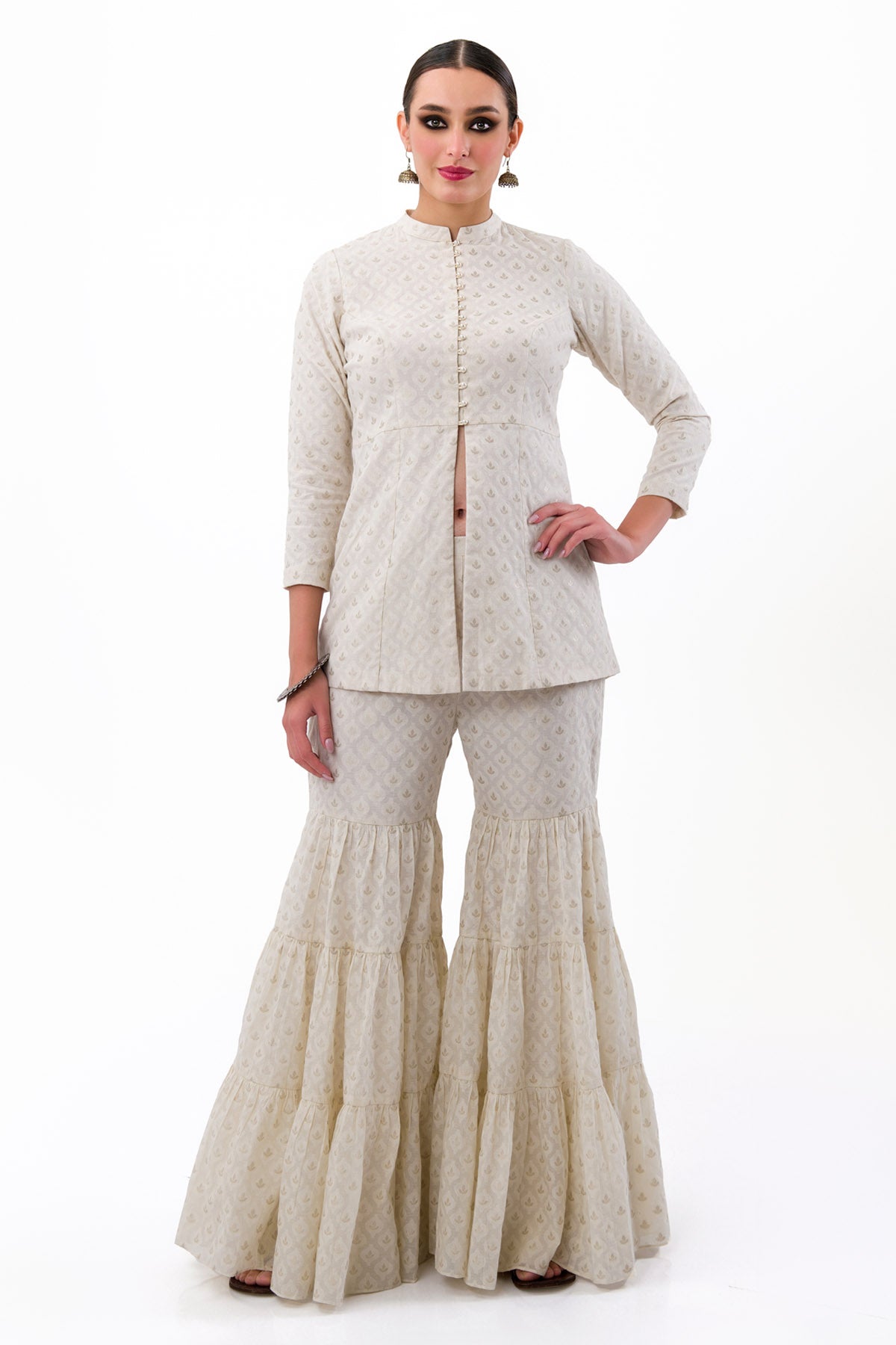 Buy Rasha Chanderi Sharara & Jacket Set for Women Online at ScrollnShops
