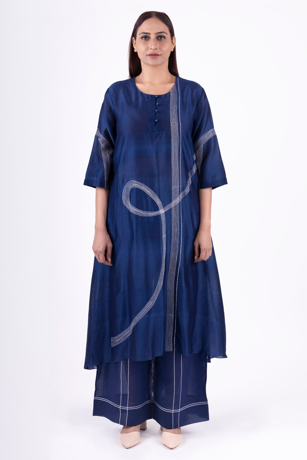 Pantone Blue Flared Kurta Set
