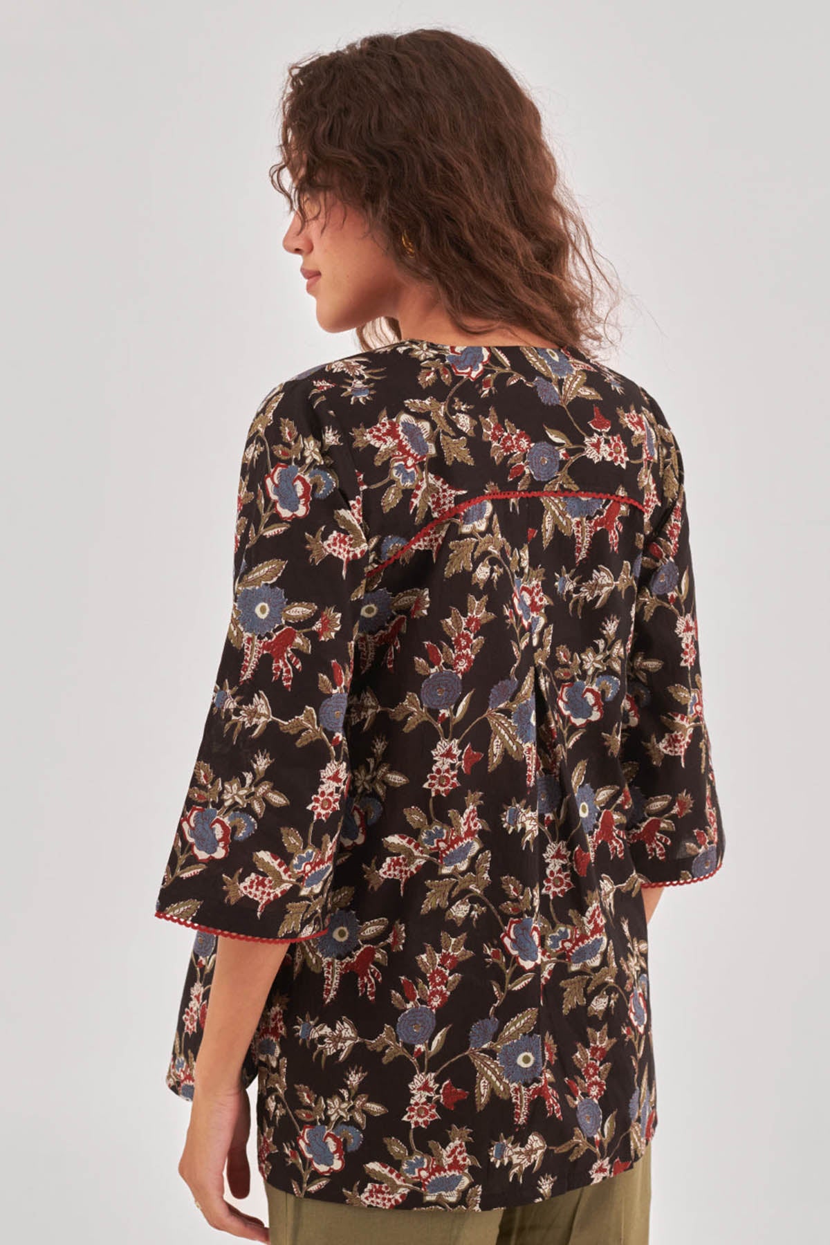 Charcoal Black Shirt Style Top