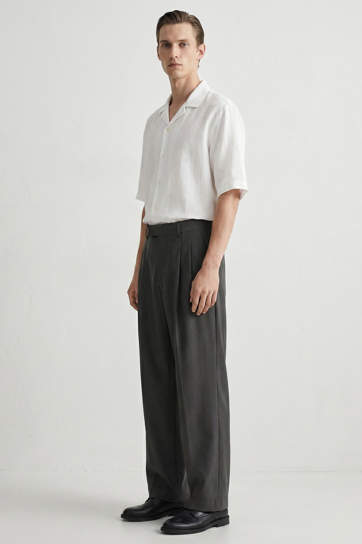 Charcoal Polyster Viscose Pants