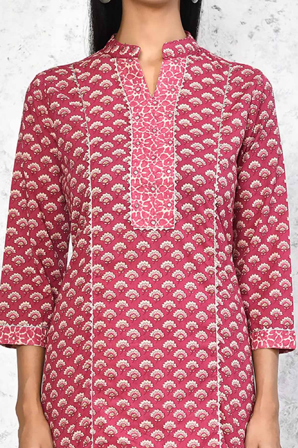 Charming Pink Floral Kurta Set
