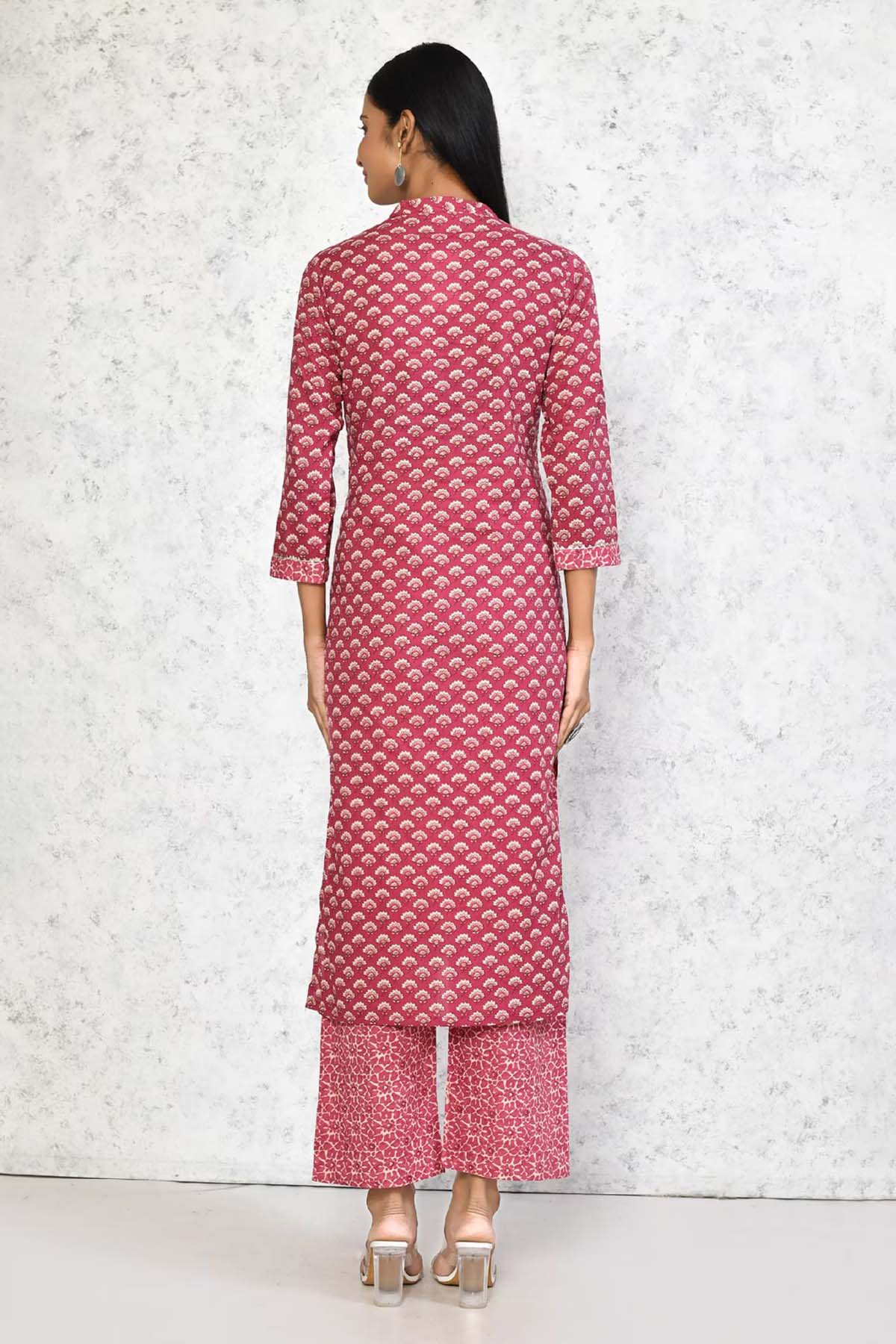 Charming Pink Floral Kurta Set