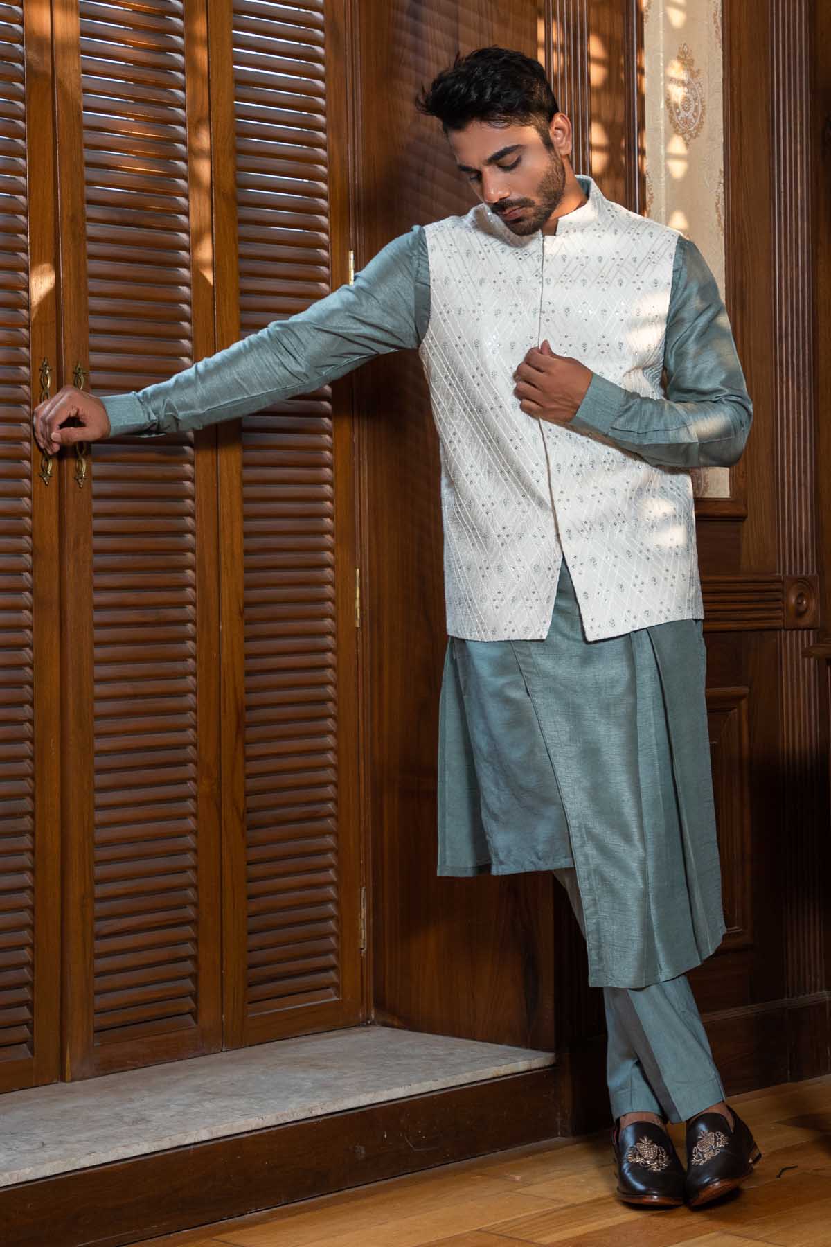 Checkered Bandi & Kurta Set