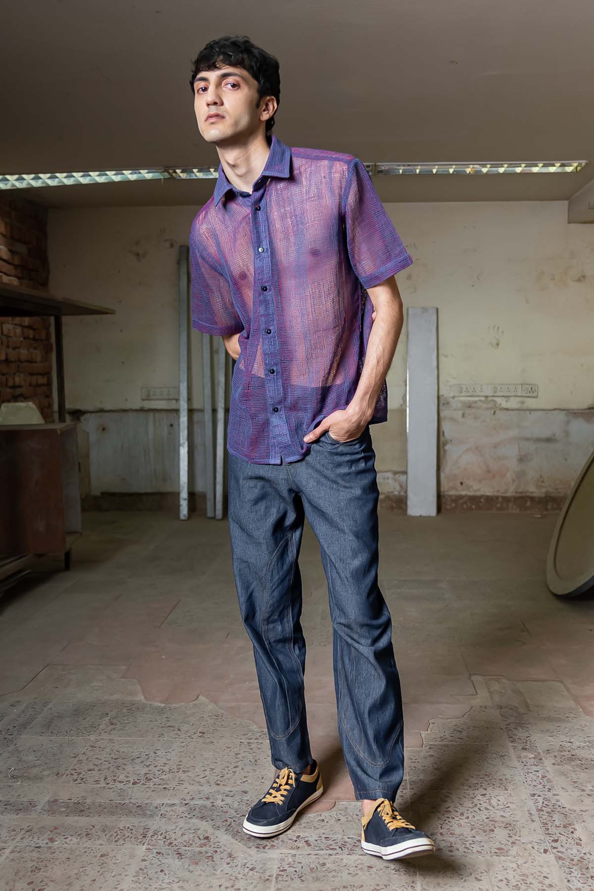 Checkered Jaali Shirt