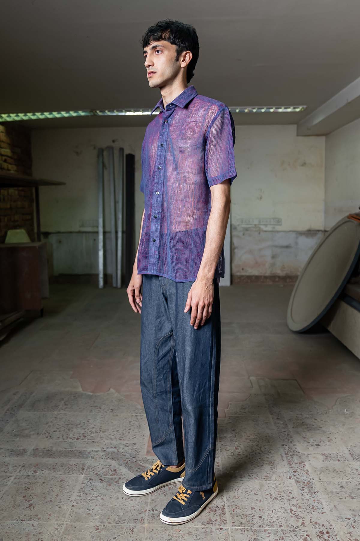 Checkered Jaali Shirt