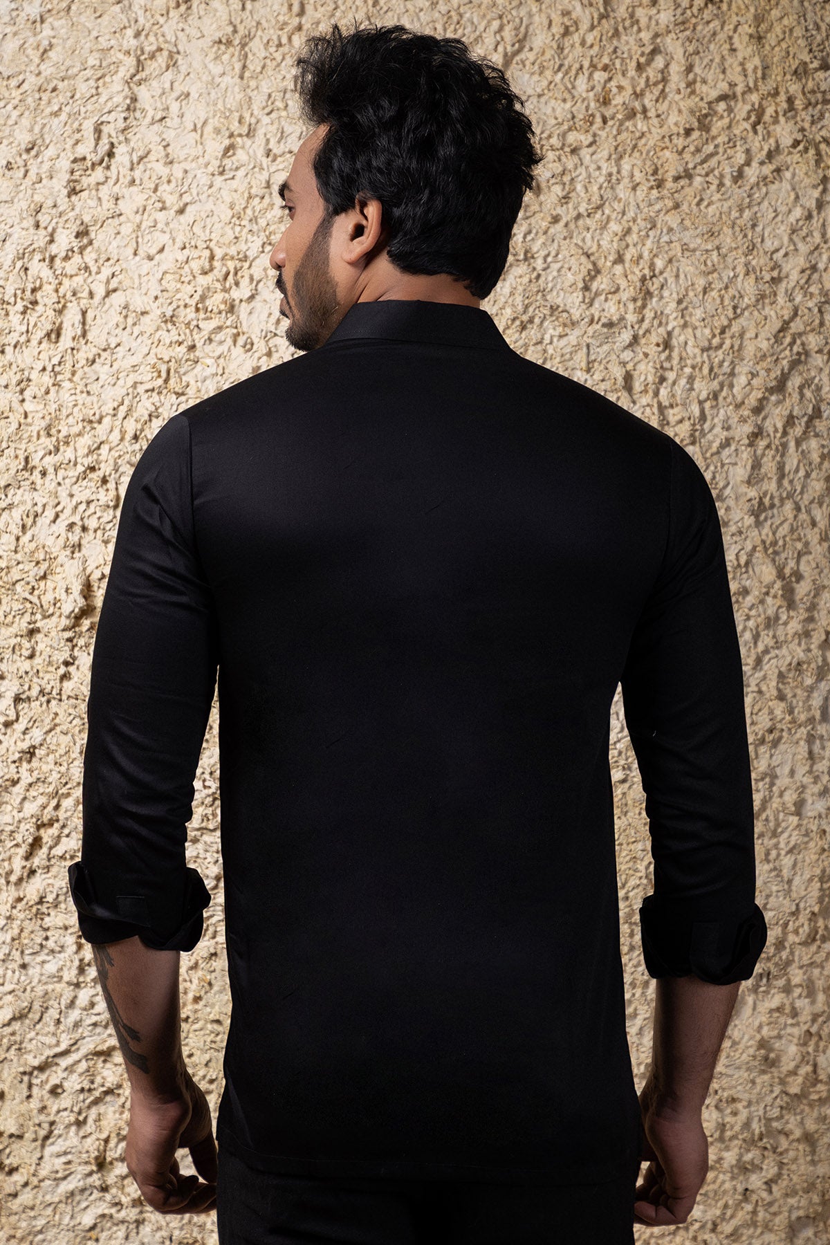 Cheetah Embroidered Black Shirt