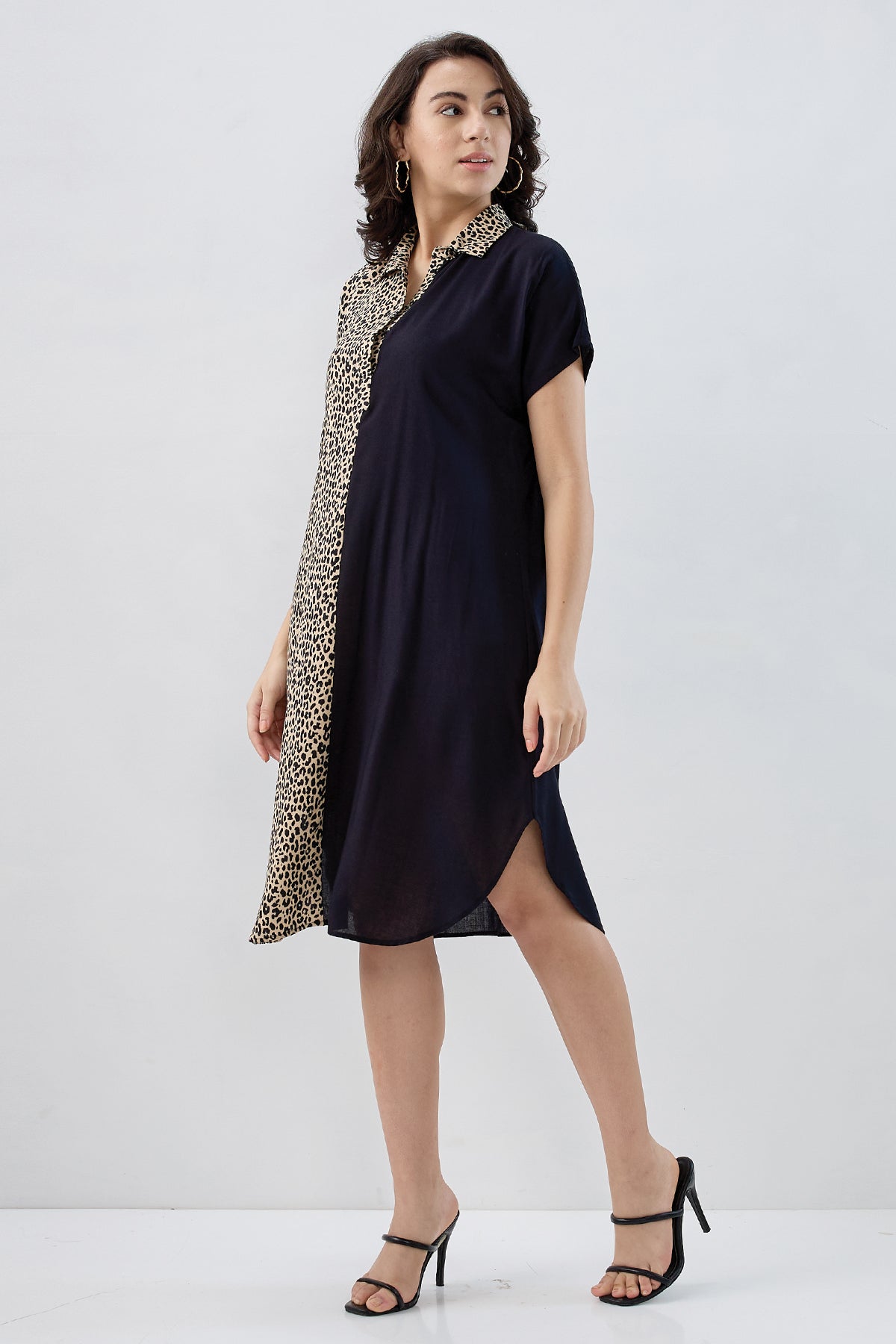 Cheetah Print Colorblock Dress