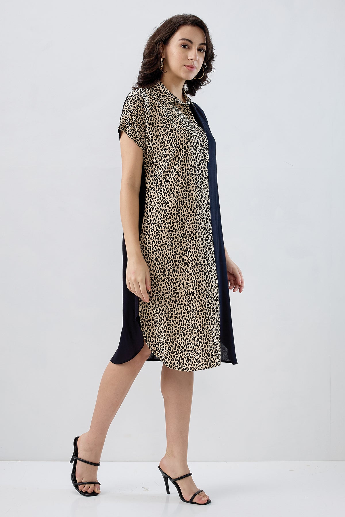 Cheetah Print Colorblock Dress