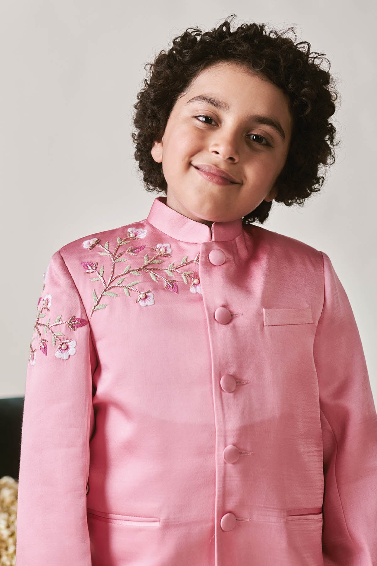 Cherry Blossom Bandhgala Suit
