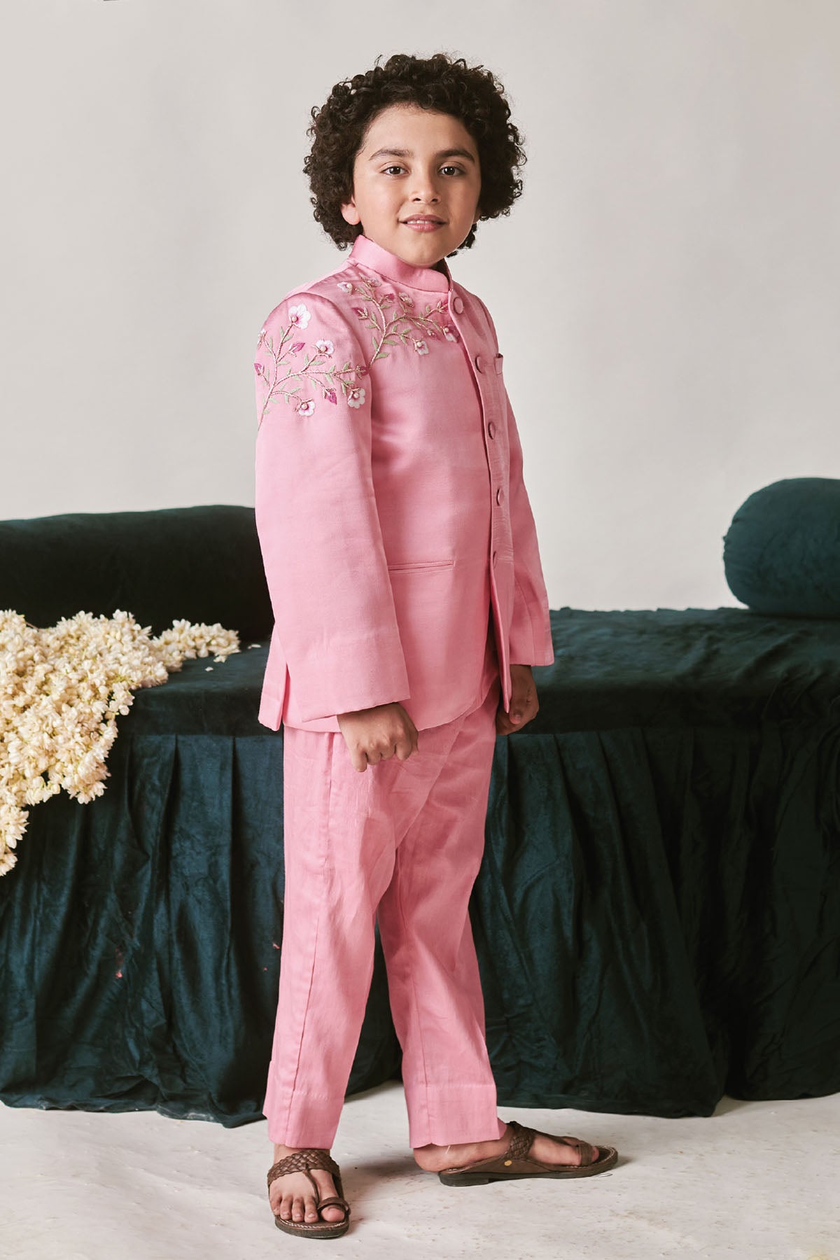 Cherry Blossom Bandhgala Suit