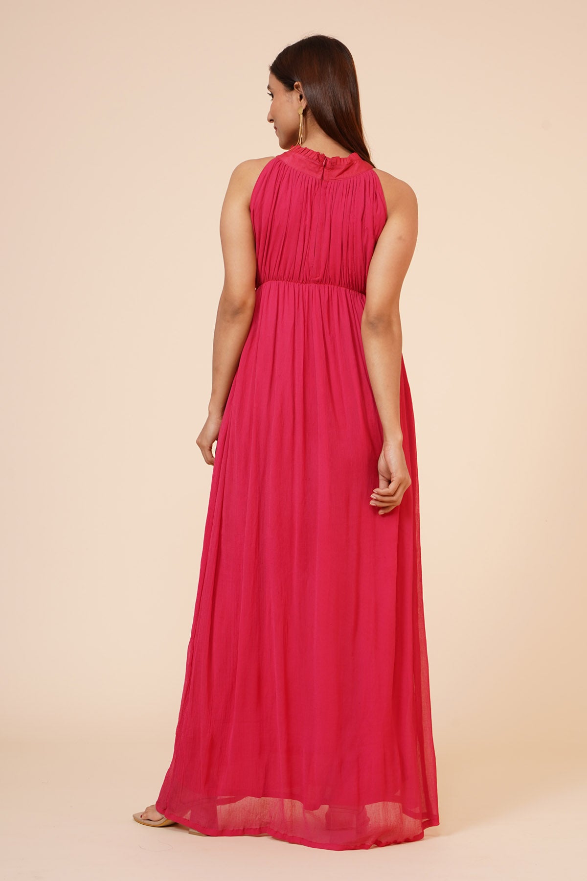 Cherry Red Chiffon Dress