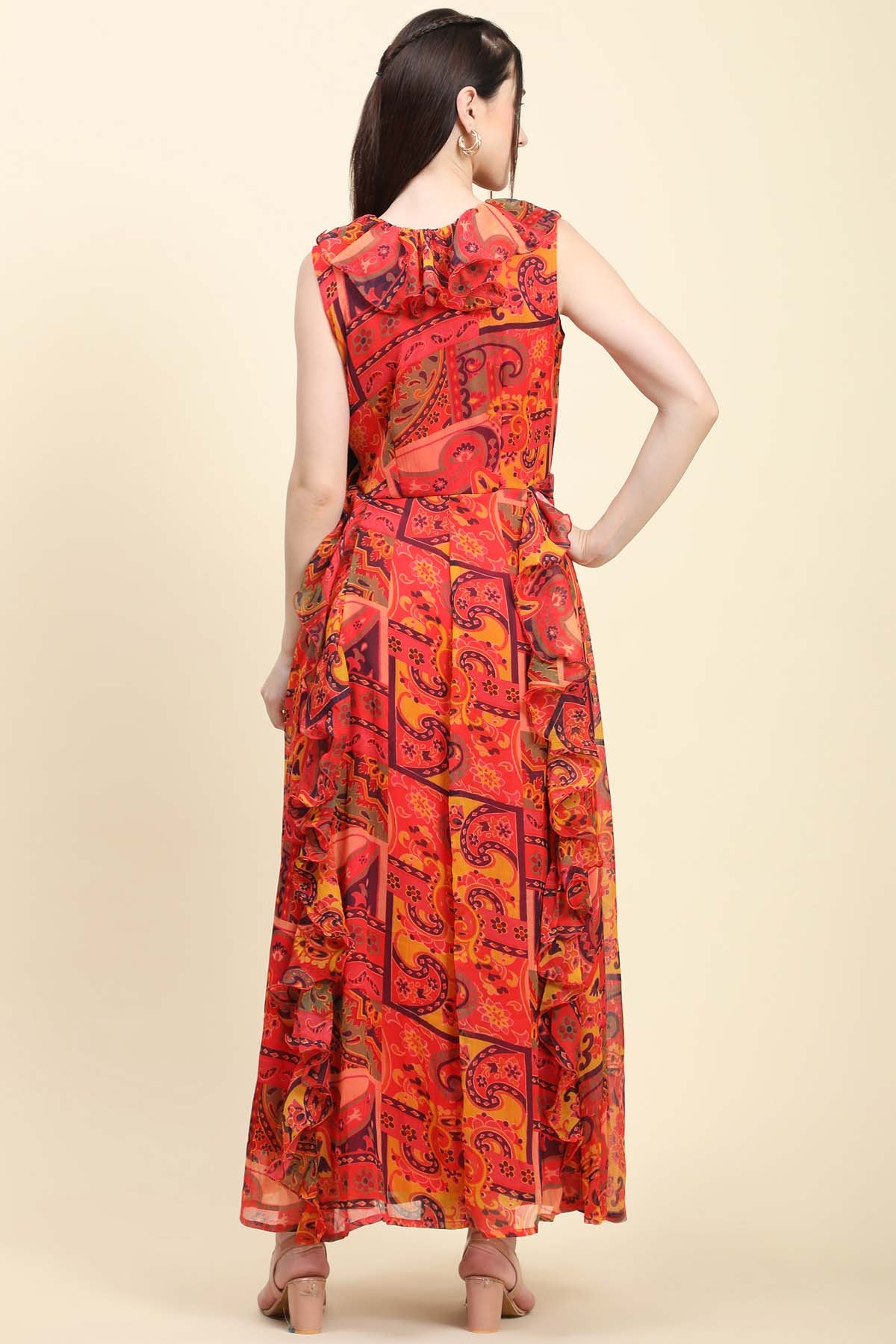 Cherry Red Ruffle Dress