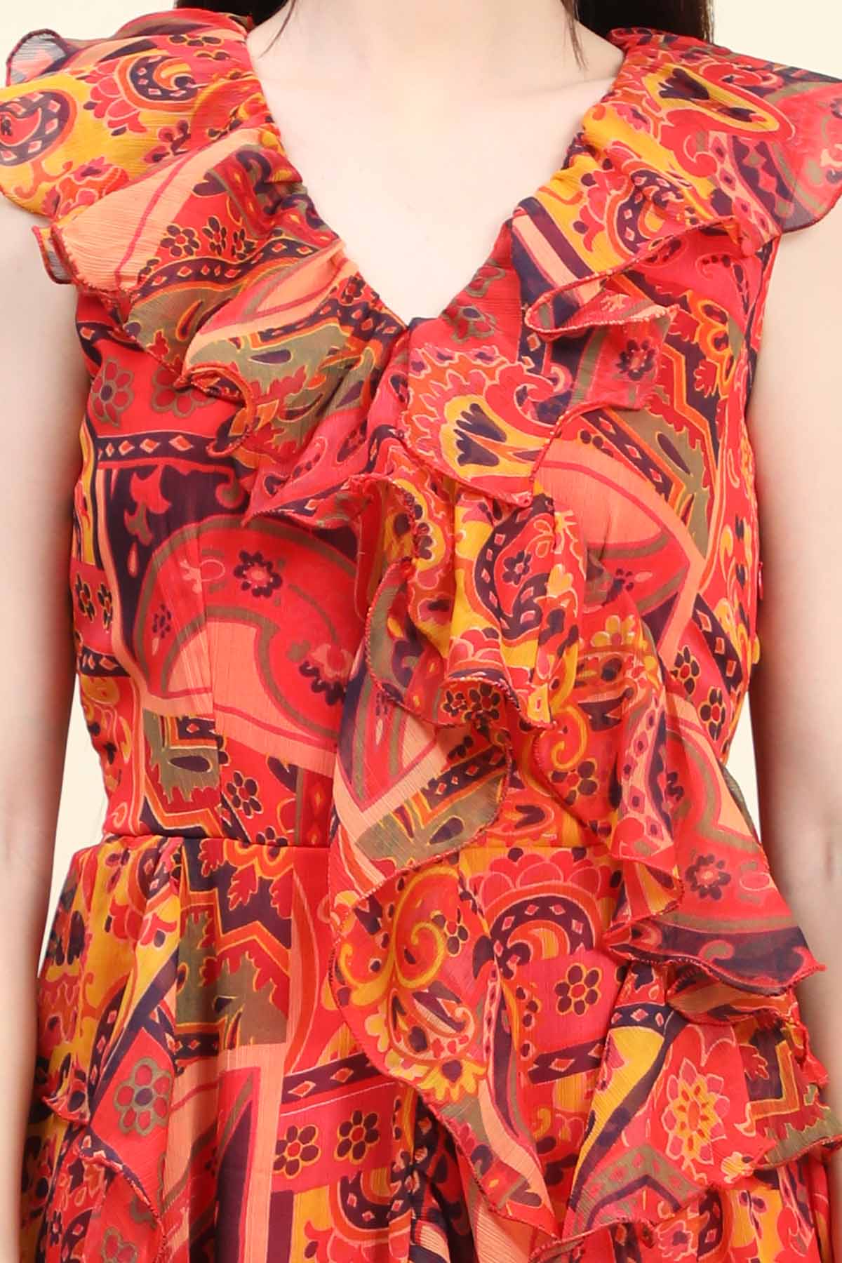 Cherry Red Ruffle Dress