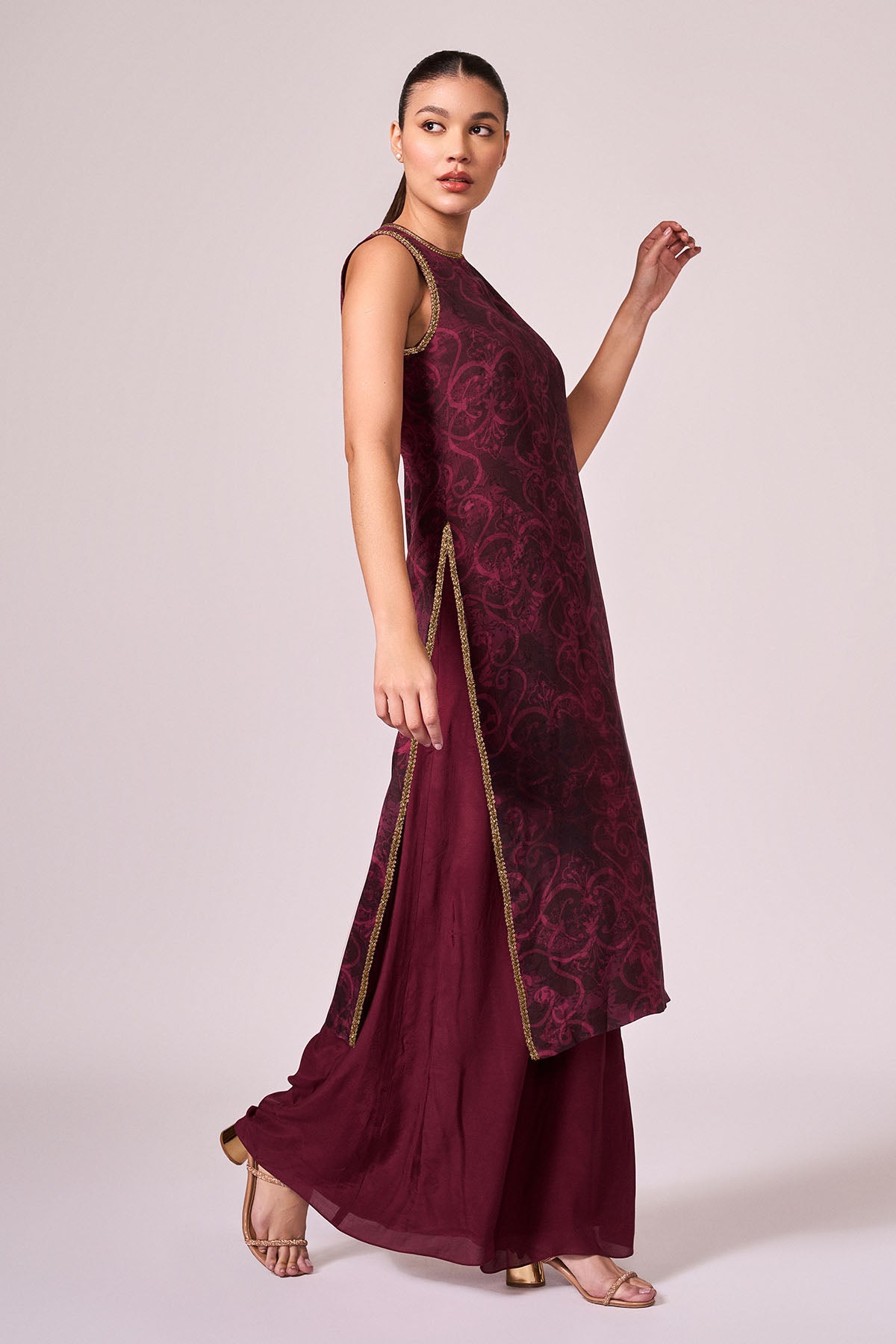 Cherry Abstract Print Kurta Set