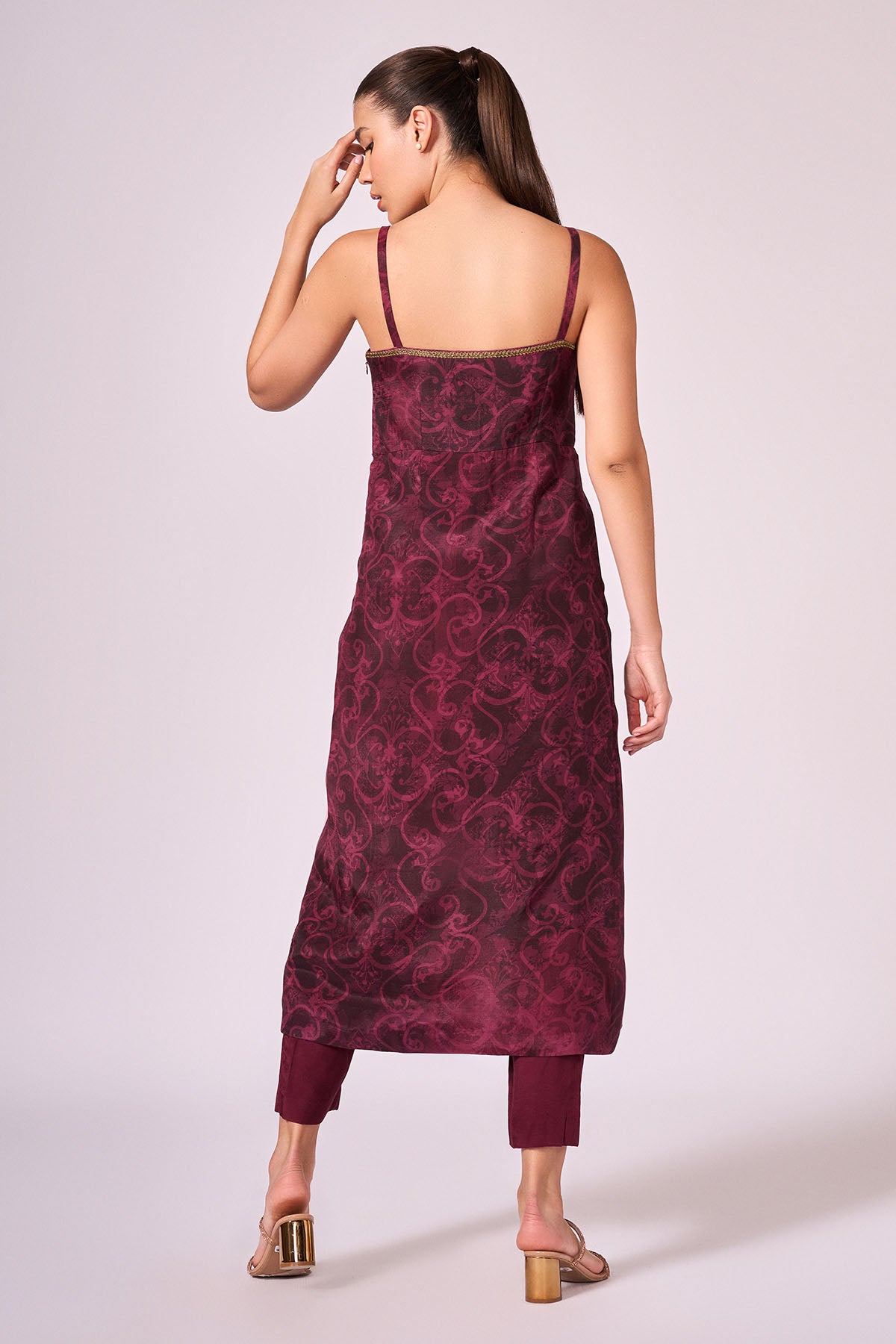 Cherry Floral Print Kurta Set