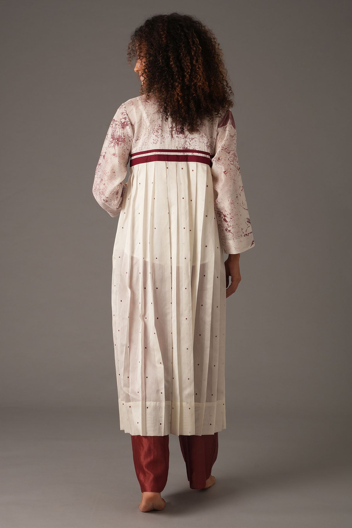 Cherry Red Print Kurta & Pants