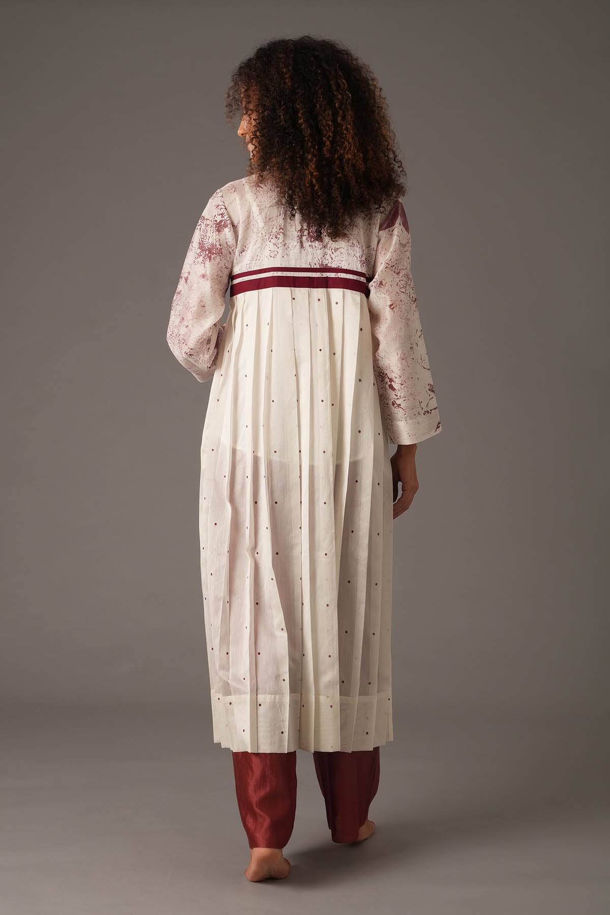 Cherry Red Printed Kurta Set