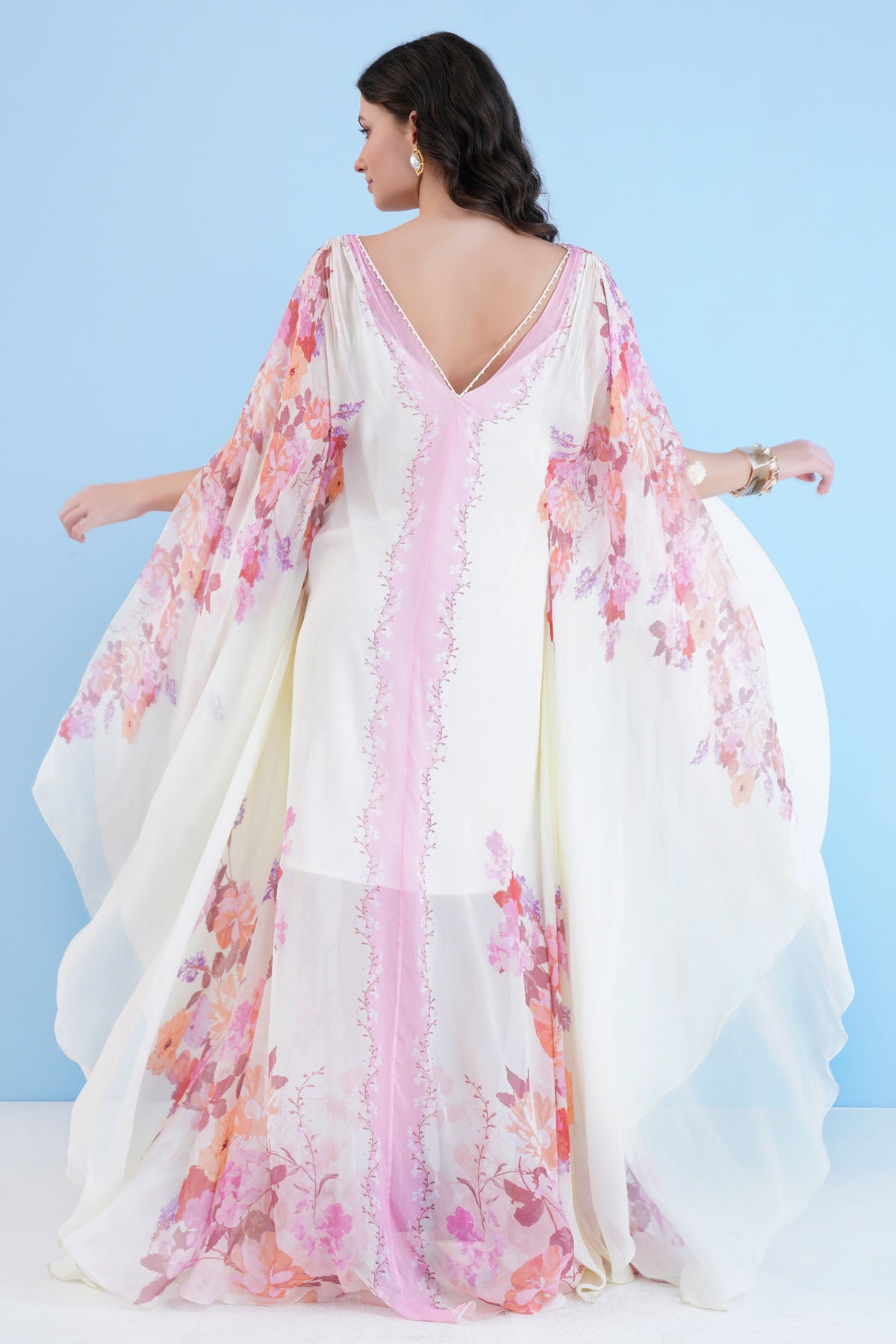 Chiffon Printed Long Kaftan